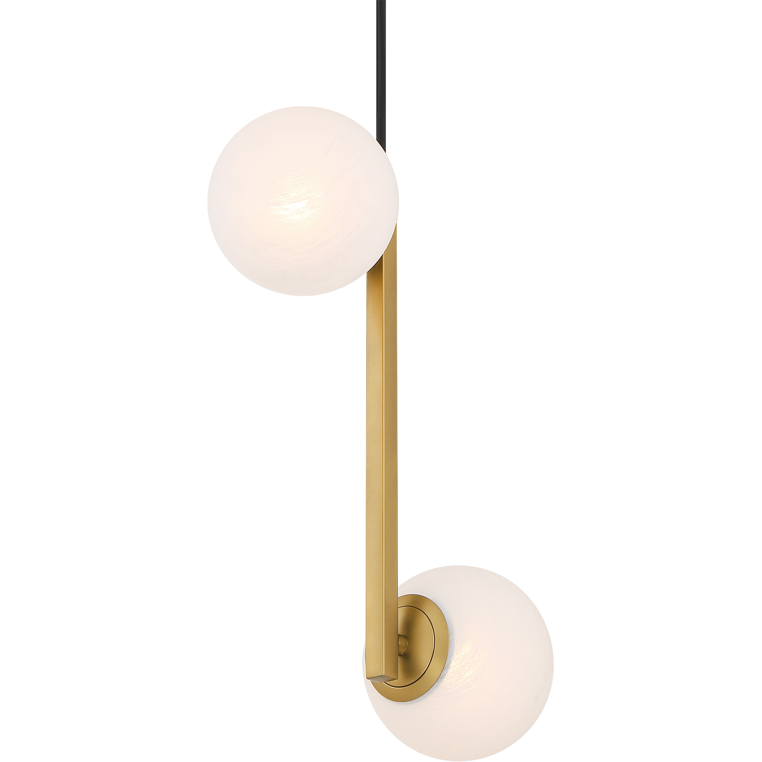 Curven 2 Light 11.25 inch Legacy Brass Pendant Ceiling Light