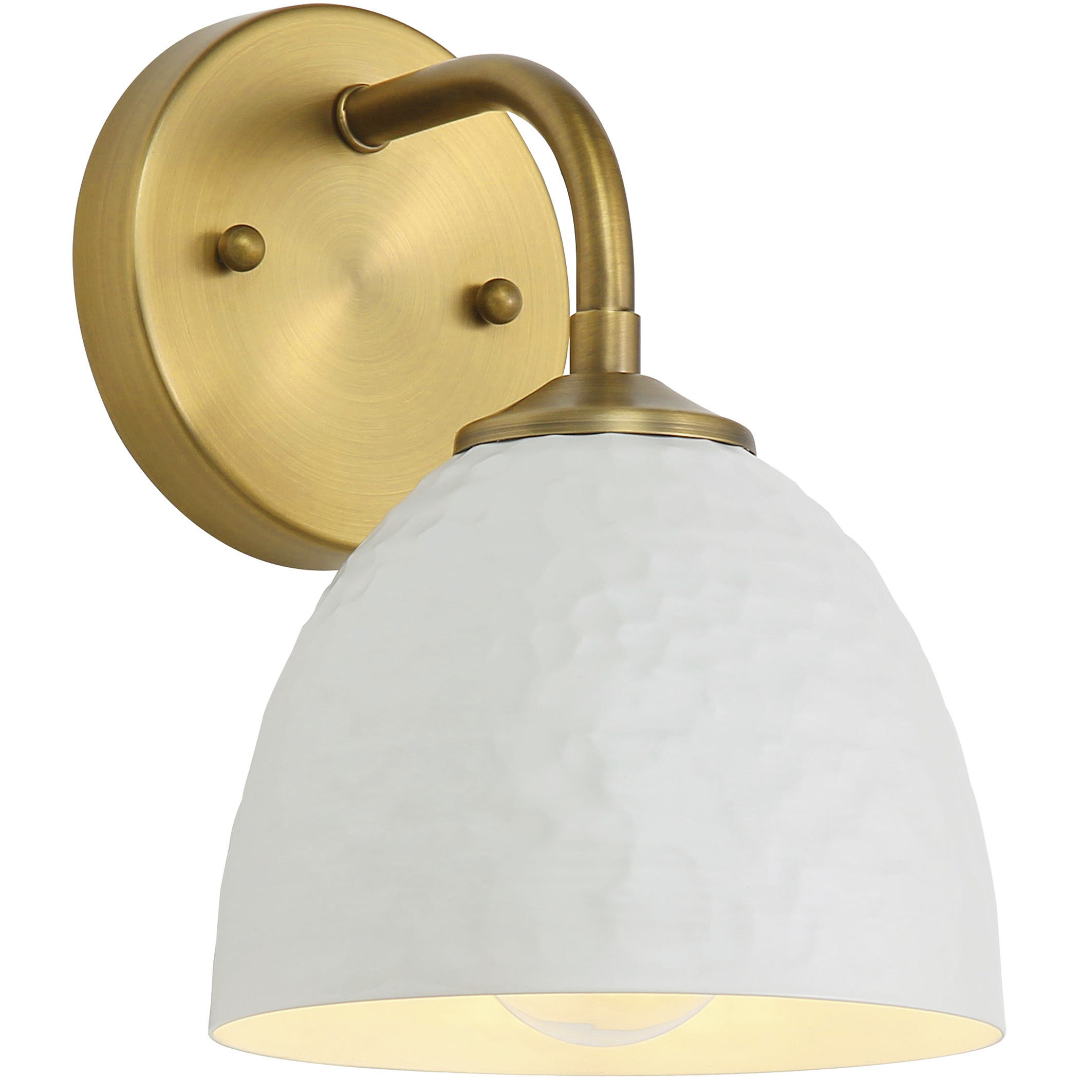 Shepard 1 Light 6.25 inch Modern Brass Wall Sconce Wall Light in Matte White