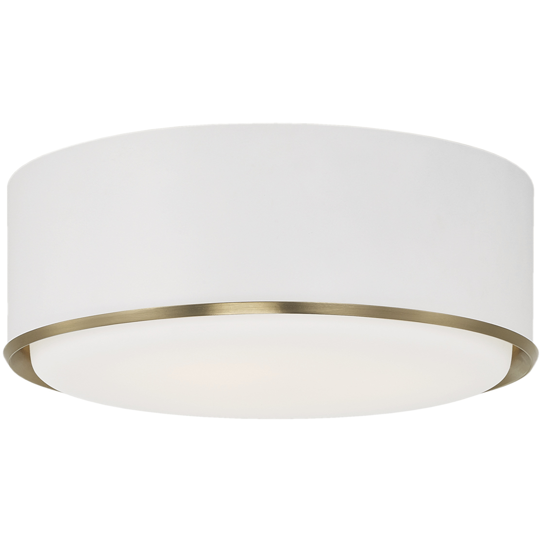 Carlton 3 Light 15.5 inch Matte Brass and White Flush Mount Ceiling Light