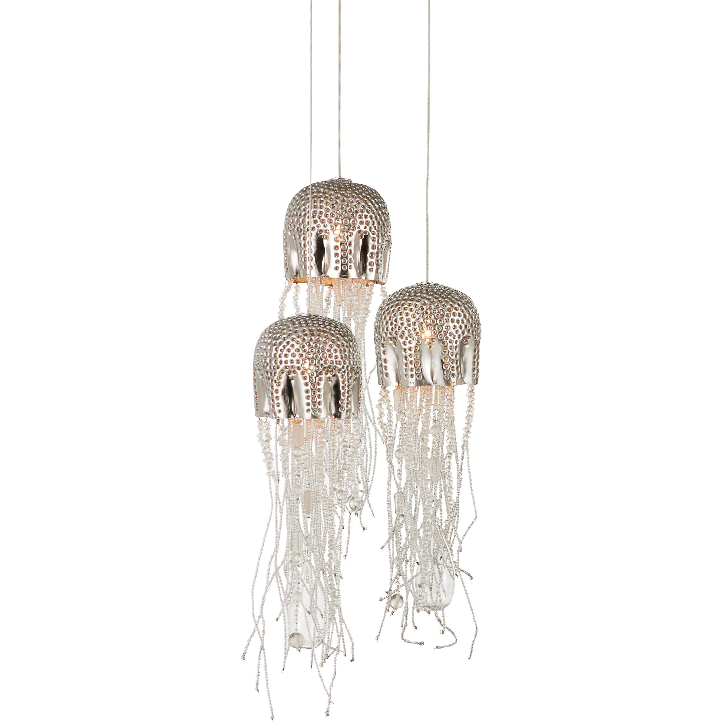 Medusa 3 Light 9.5 inch Silver Multi-Drop Pendant Ceiling Light