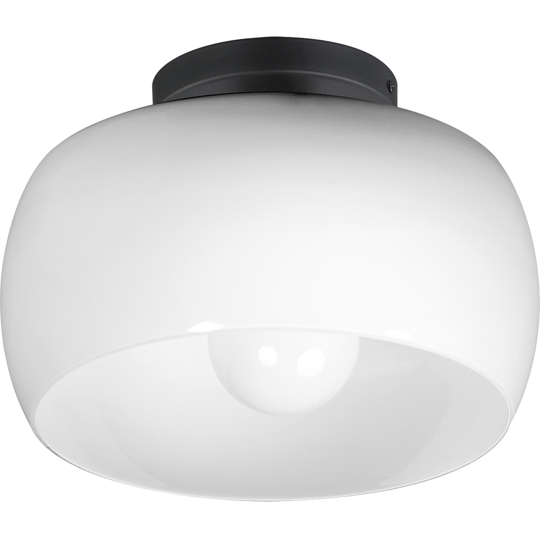 Glazed 1 Light 11 inch White and Black Flush Mount Ceiling Light