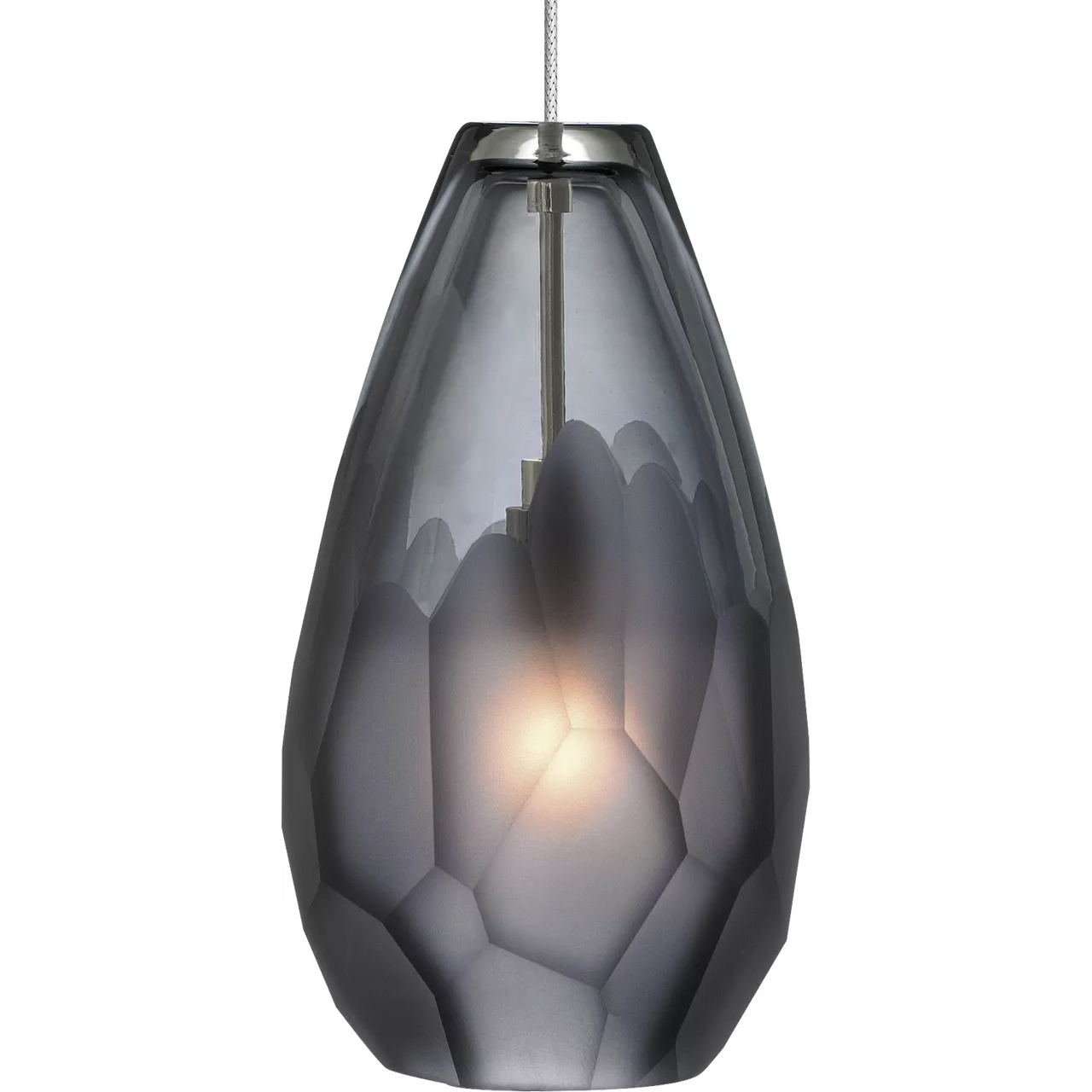 Sean Lavin Briolette 1 Light 12 Satin Nickel Low-Voltage Pendant Ceiling Light in Incandescent, FreeJack, Smoke Glass