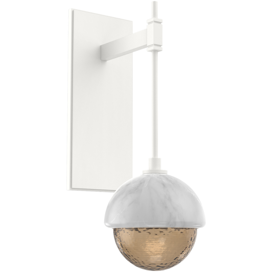 Cabochon Tempo Sconce Wall Light in 3000K LED, Bronze, Salt White with White Marble