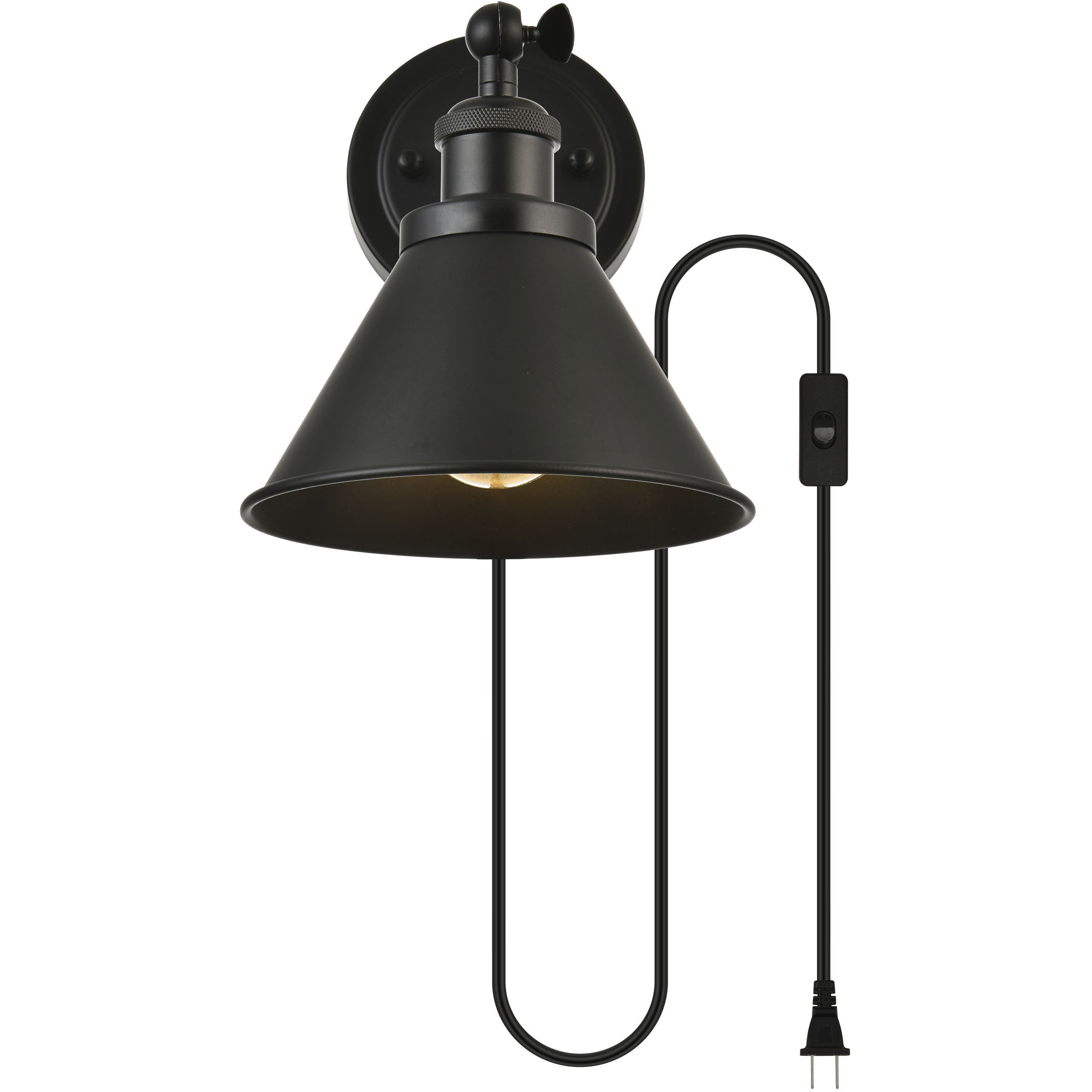 Blaise 1 Light 7 inch Black Plug In Wall Sconce Wall Light