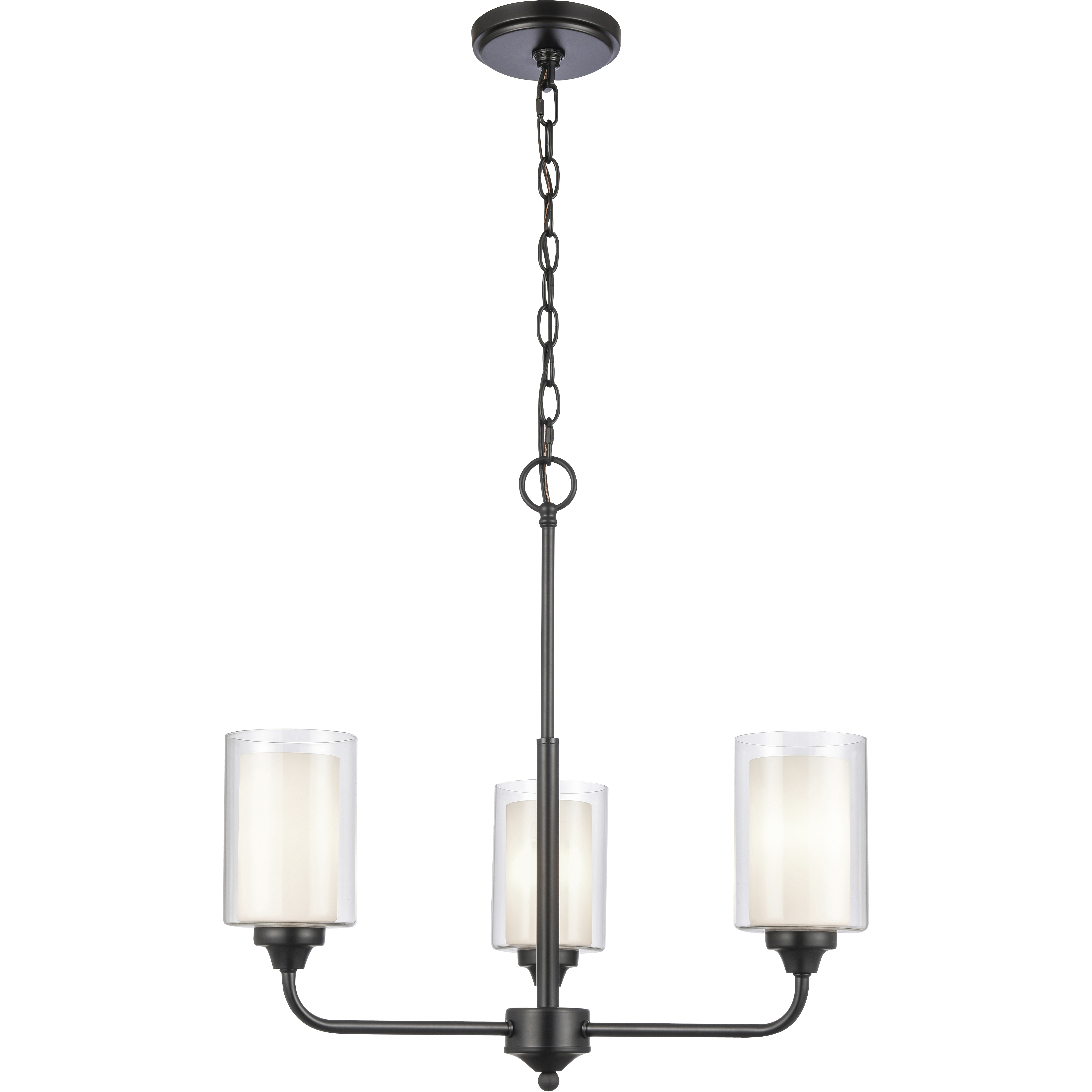 Auralume Fairbank 3 Light 22 inch Matte Black Pendant Ceiling Light in Halogen