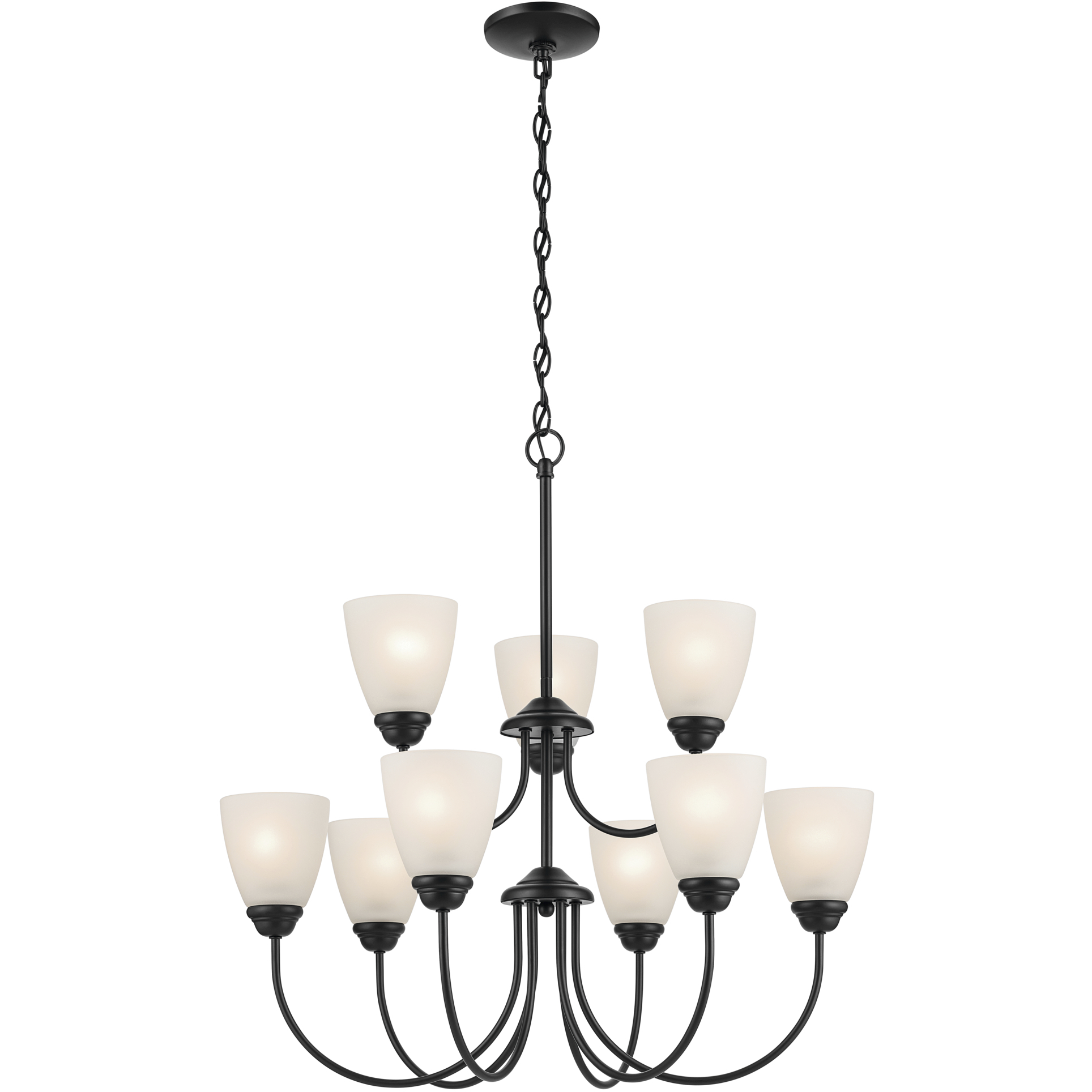 Jolie 9 Light Black Chandelier Ceiling Light in Incandescent