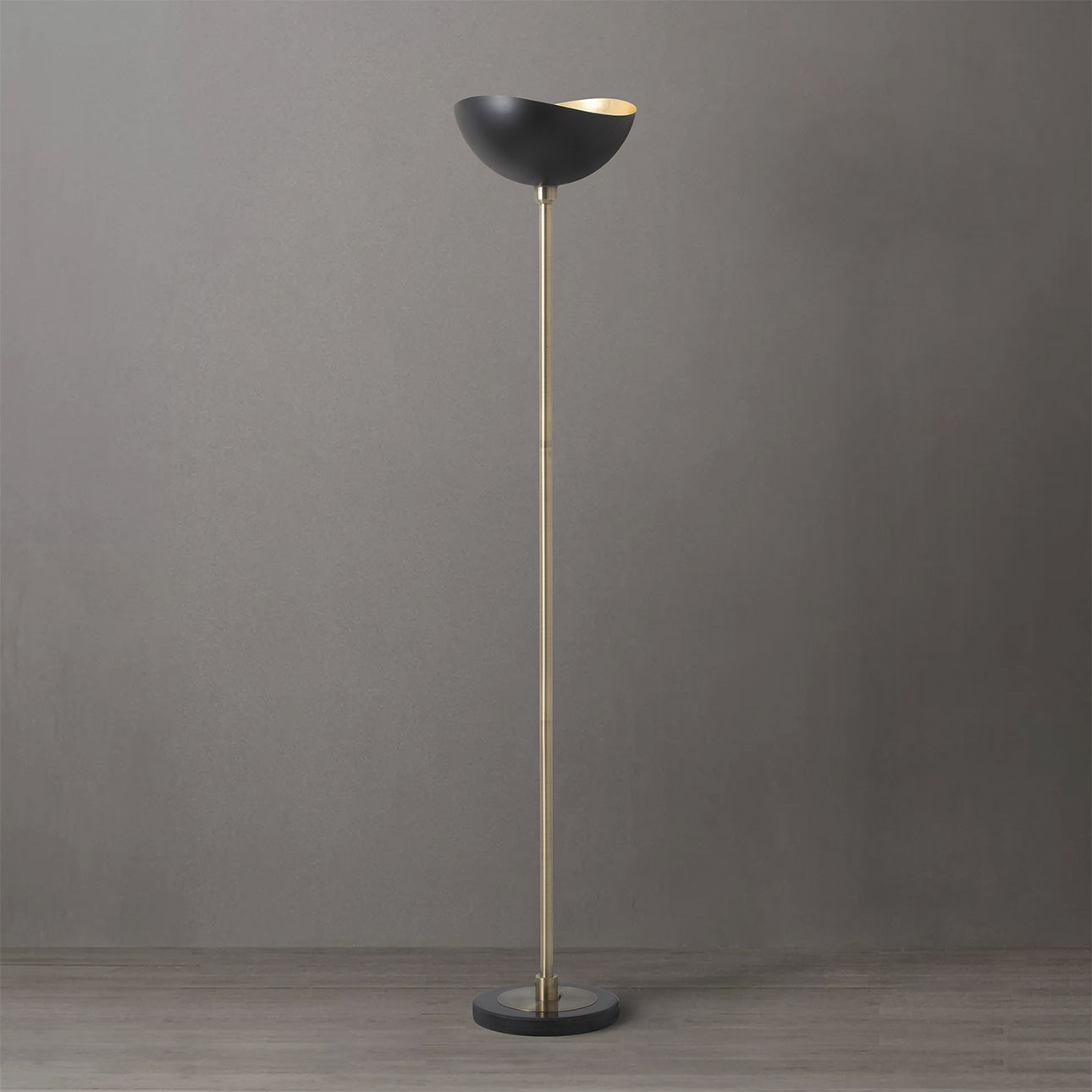 Luna Bella 72 inch 9 watt Weathered Brass Torchiere Floor Lamp Portable Light