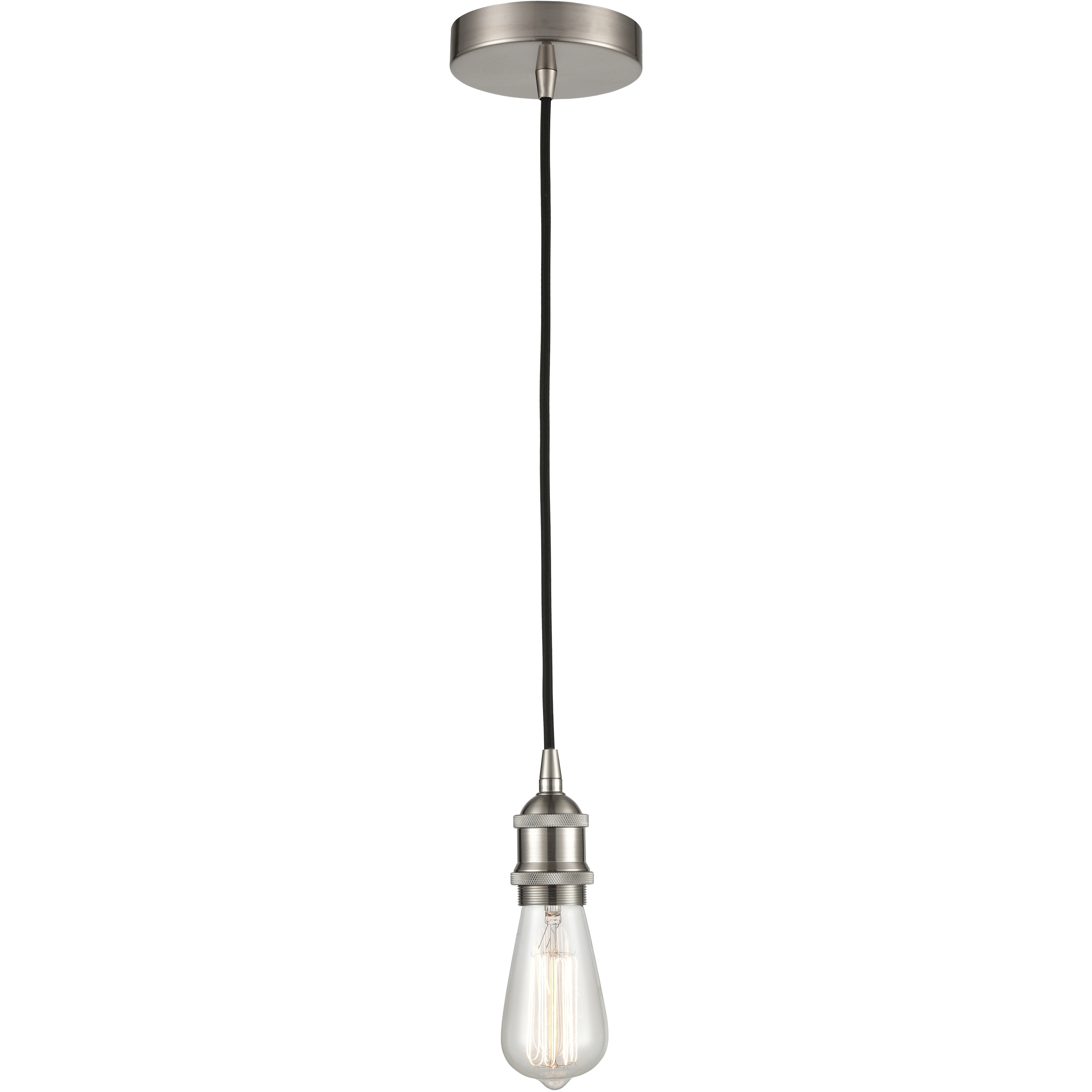 Franklin Restoration Edison 1 Light 3 inch Satin Nickel Mini Pendant Ceiling Light, Franklin Restoration