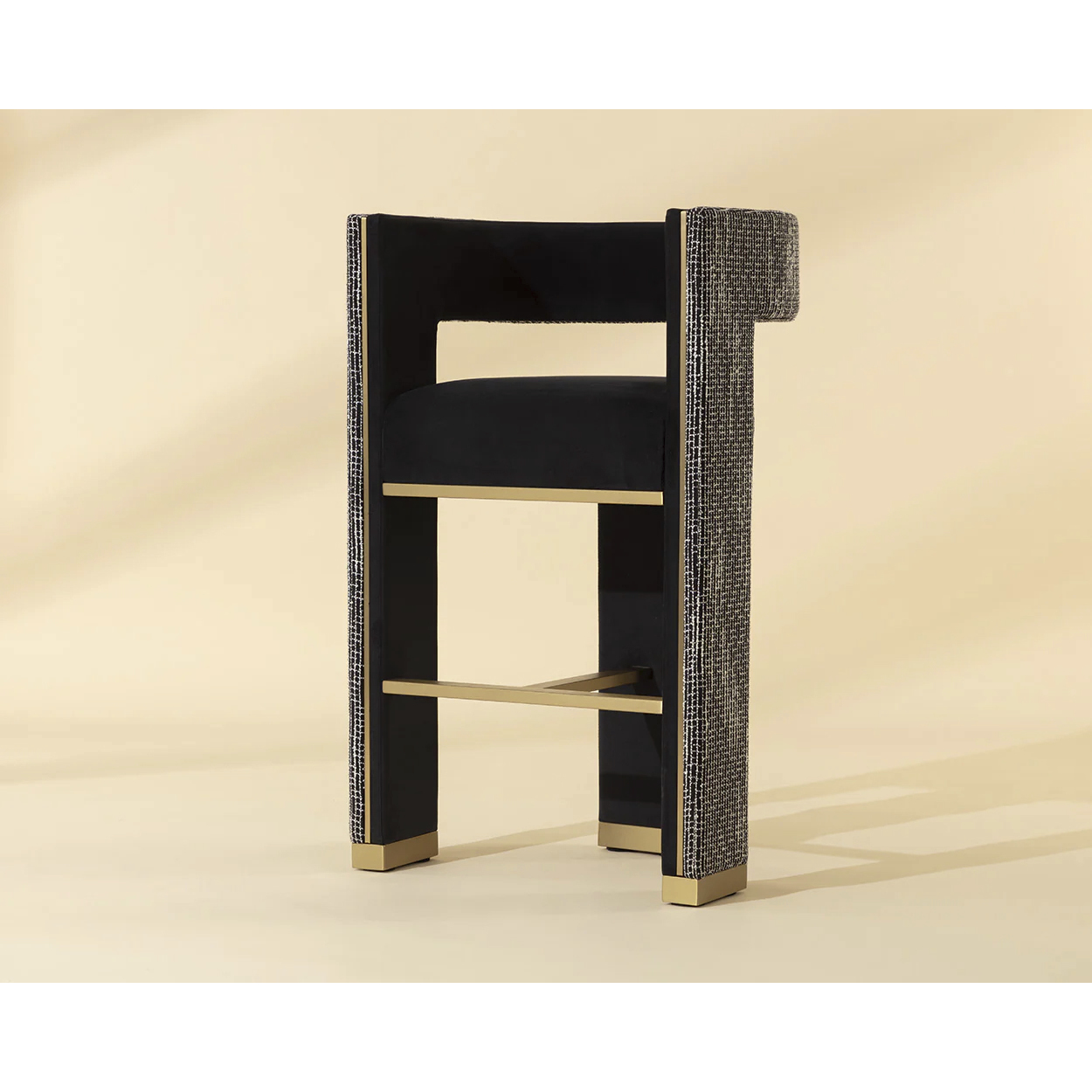 Adamina 40.25 inch Abbington Black / Hobbes Night Barstool