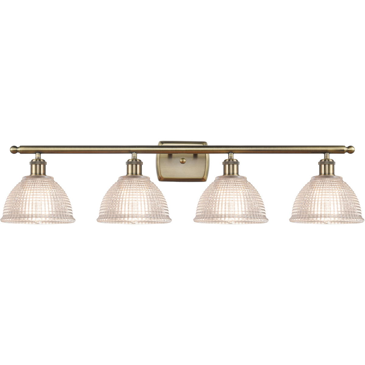 Ballston Arietta 4 Light 36 inch Antique Brass Bath Vanity Light Wall Light in Incandescent, Clear Glass, Ballston