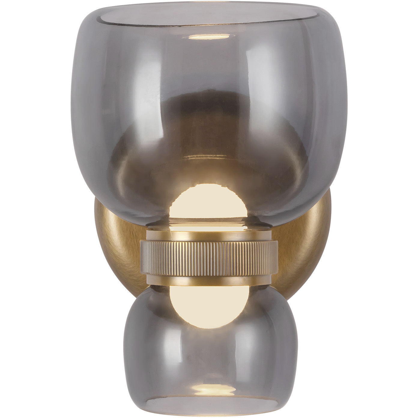 Sutton 5.38 inch Vintage Brass and Smoked Glass Bath Vanity Light Wall Light