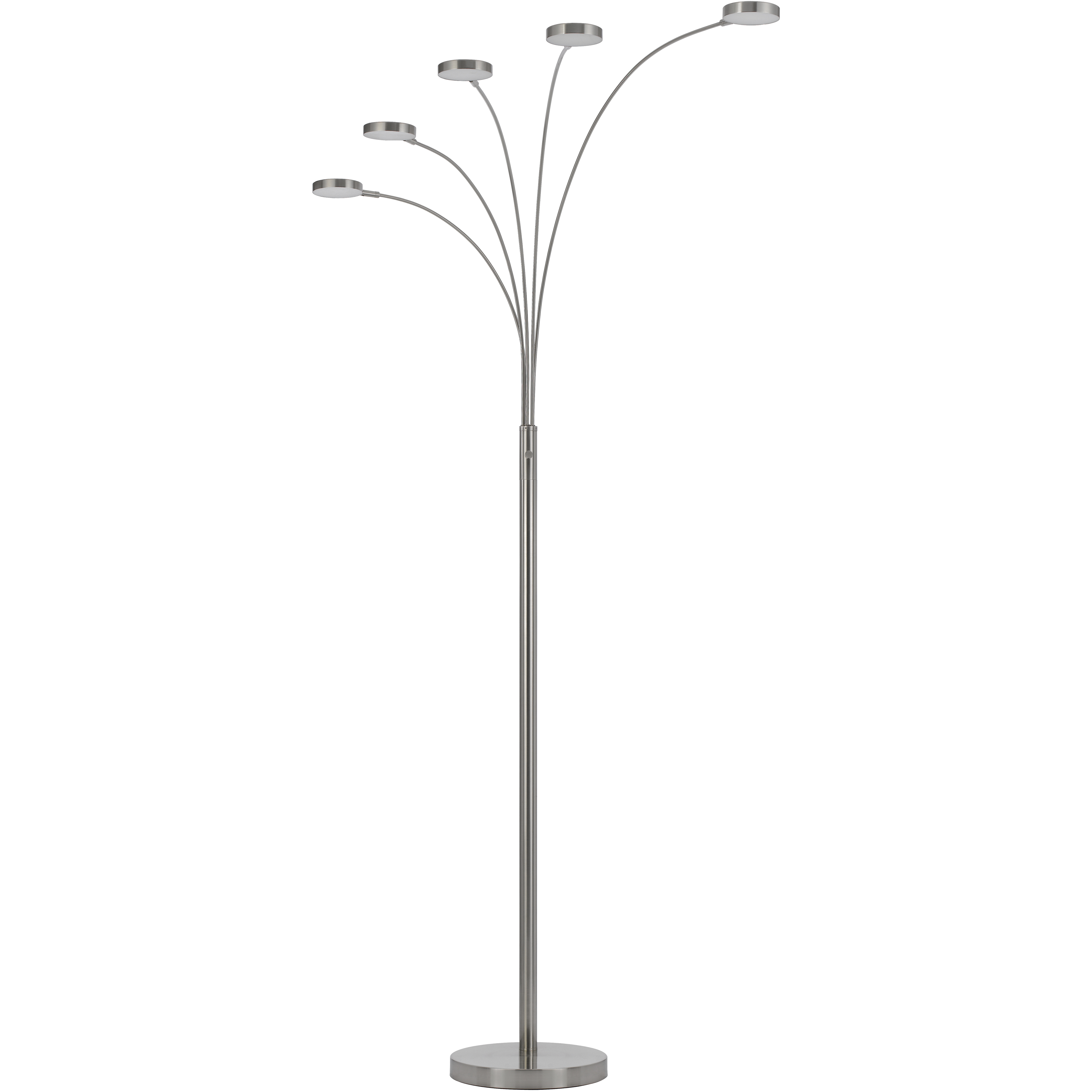 Malibu 82 inch 8.00 watt Brushed Steel Arc Floor Lamp Portable Light