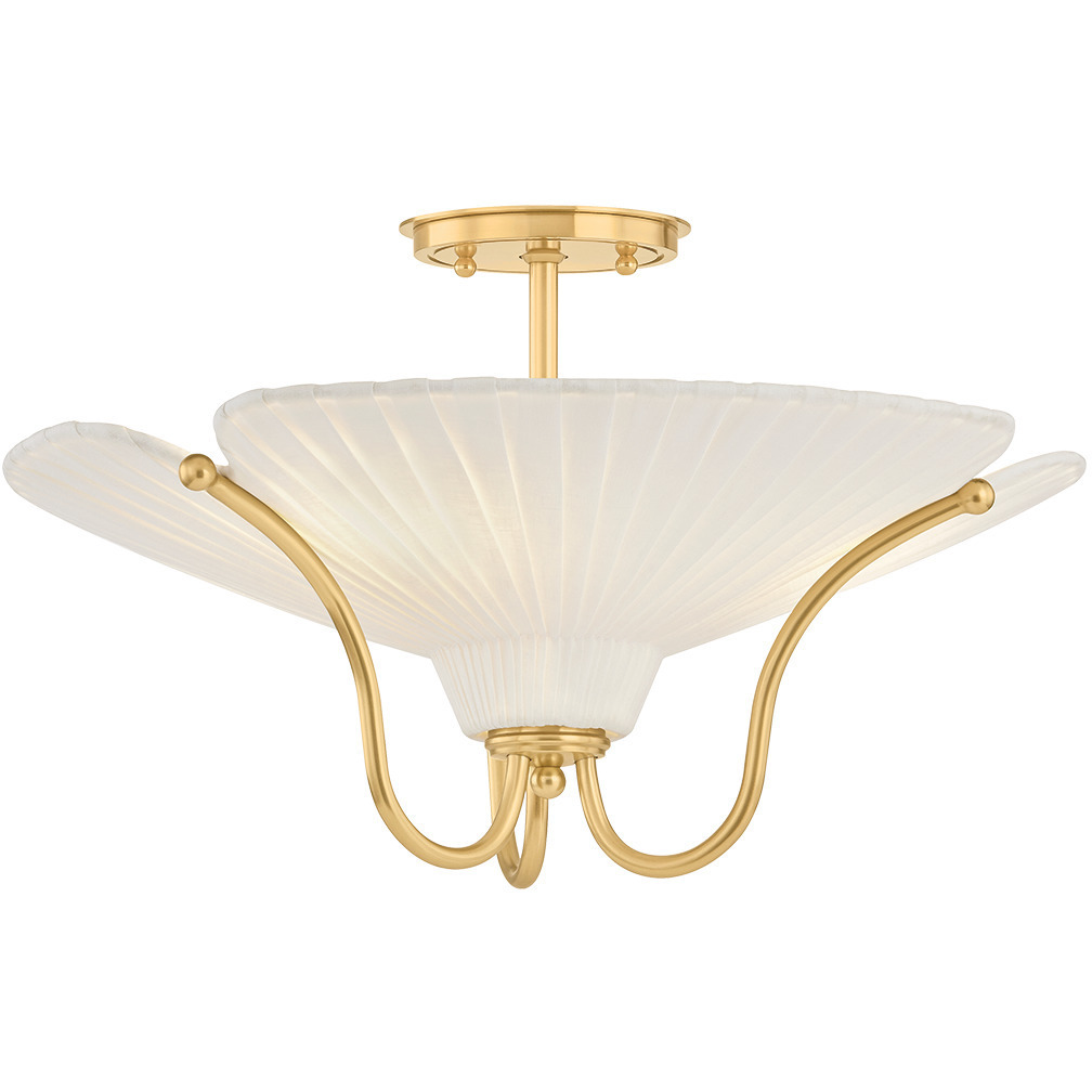 Gerhard 3 Light 18.25 inch Aged Brass Semi Flush Ceiling Light