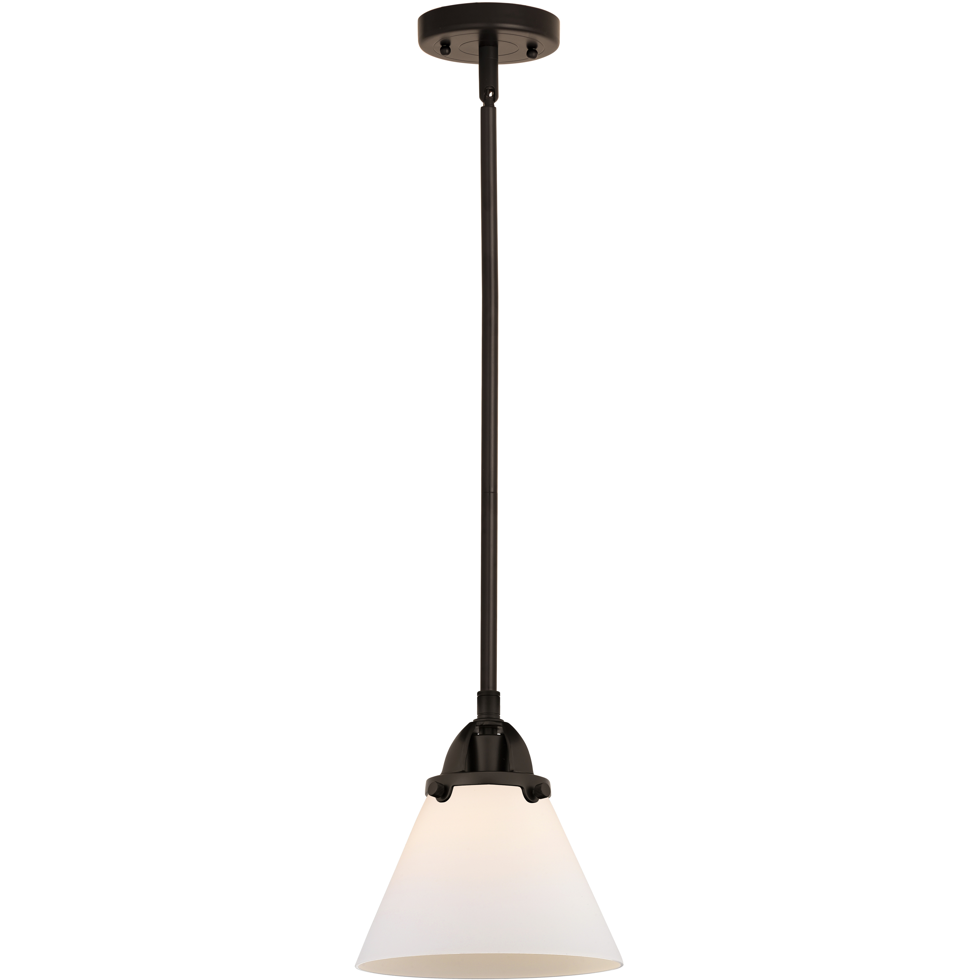 Nouveau 2 Cone LED 7.75 inch Oil Rubbed Bronze Mini Pendant Ceiling Light in Matte White
