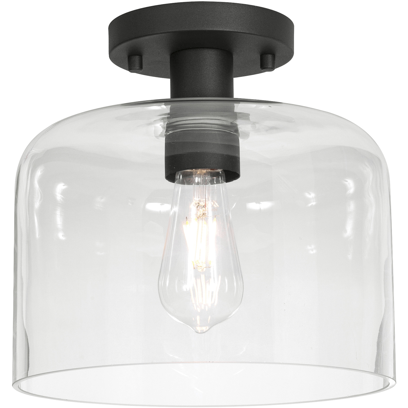 Elsa 1 Light 10 inch Black Semi-Flush Mount Ceiling Light