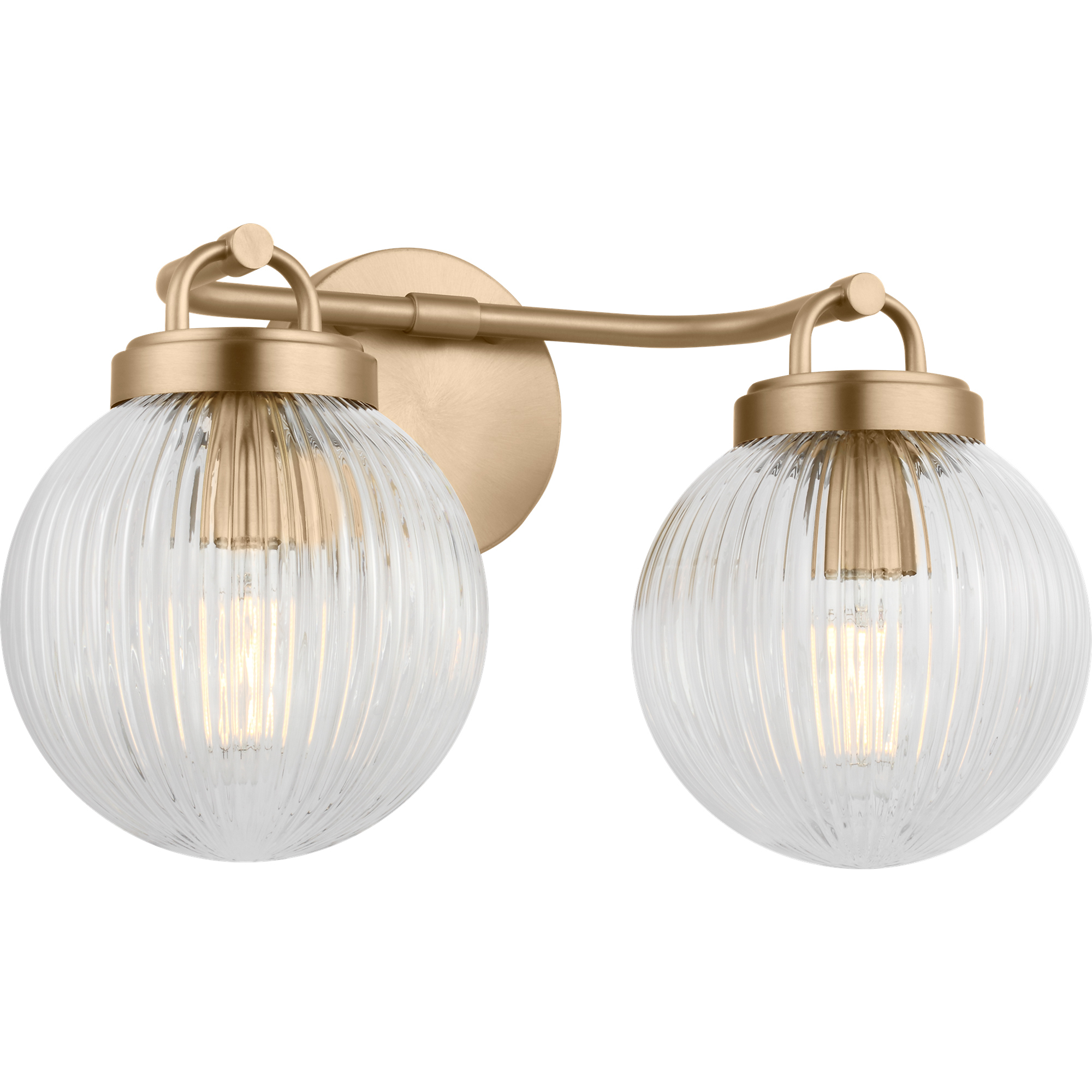 Drew & Jonathan Preston 2 Light 16 inch Satin Brass Bath Vanity Wall Light in Standard