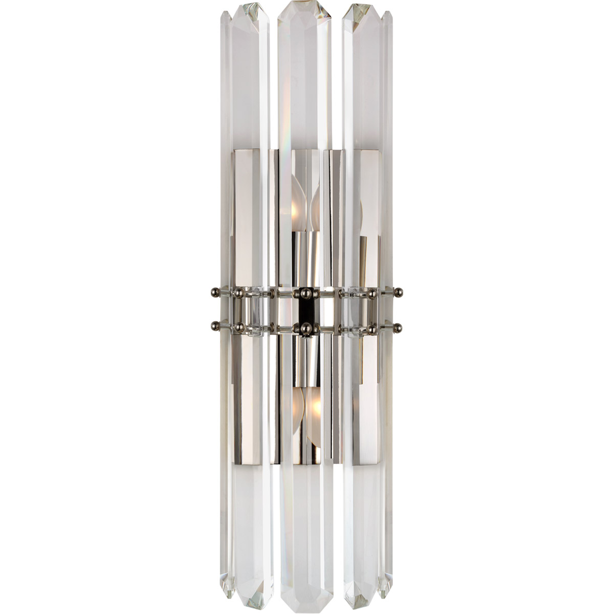 AERIN Bonnington 2 Light 7.5 inch Polished Nickel Sconce Wall Light in Crystal