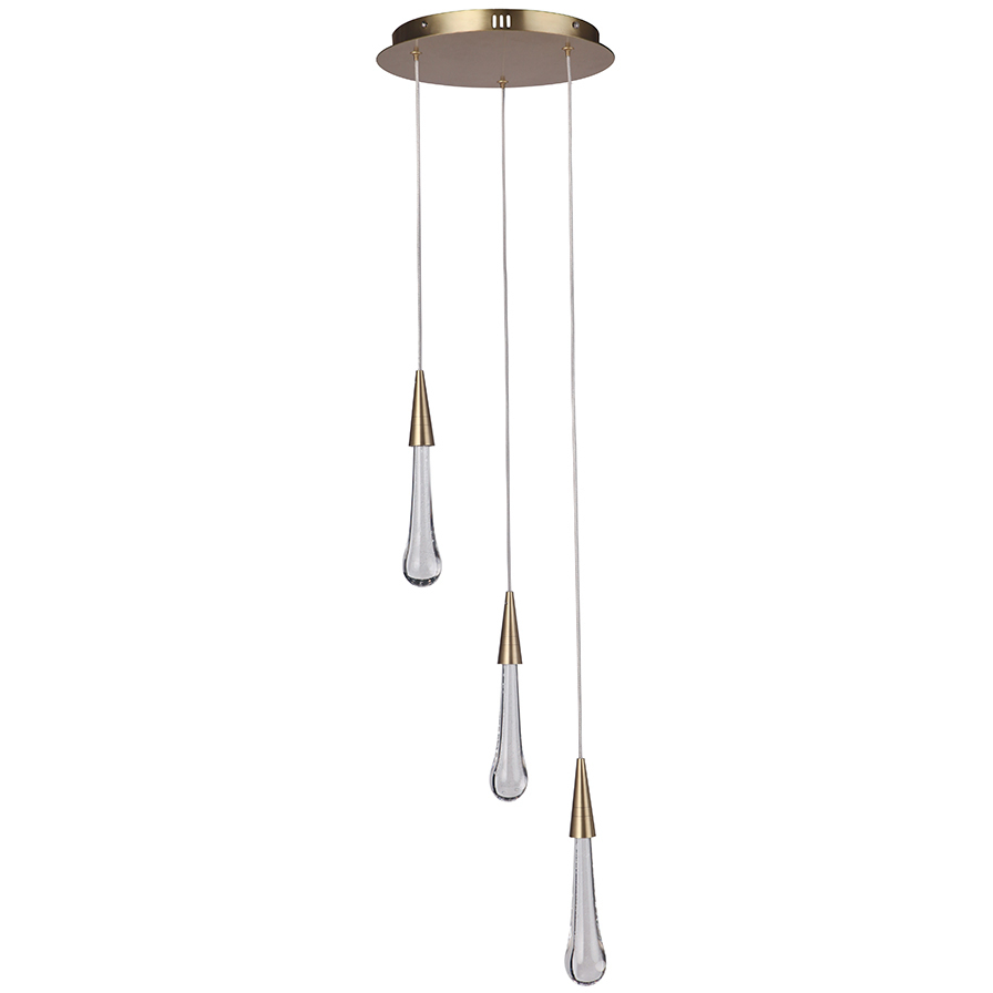 Teardrop 11.4 inch Brass Pendant Ceiling Light