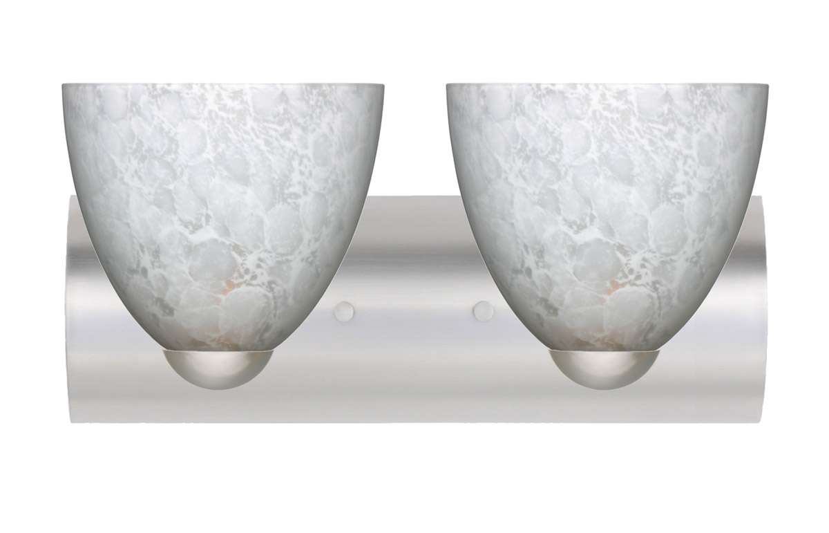 Sasha Ii LED 15 inch Satin Nickel Vanity Lighting Wall Light in Carrera Glass