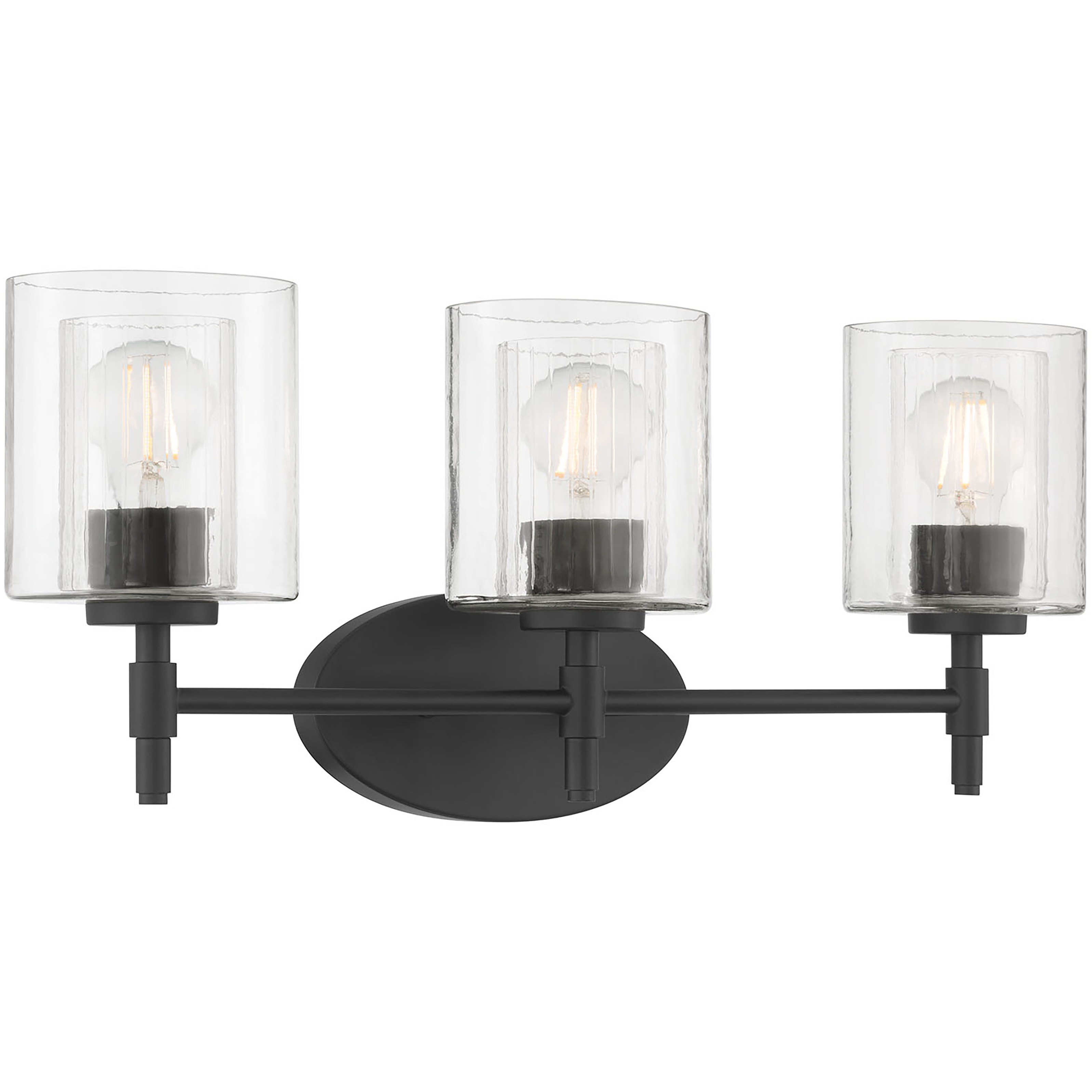 Solventa 3 Light 23.5 inch Matte Black Bathroom Vanity Light Wall Light