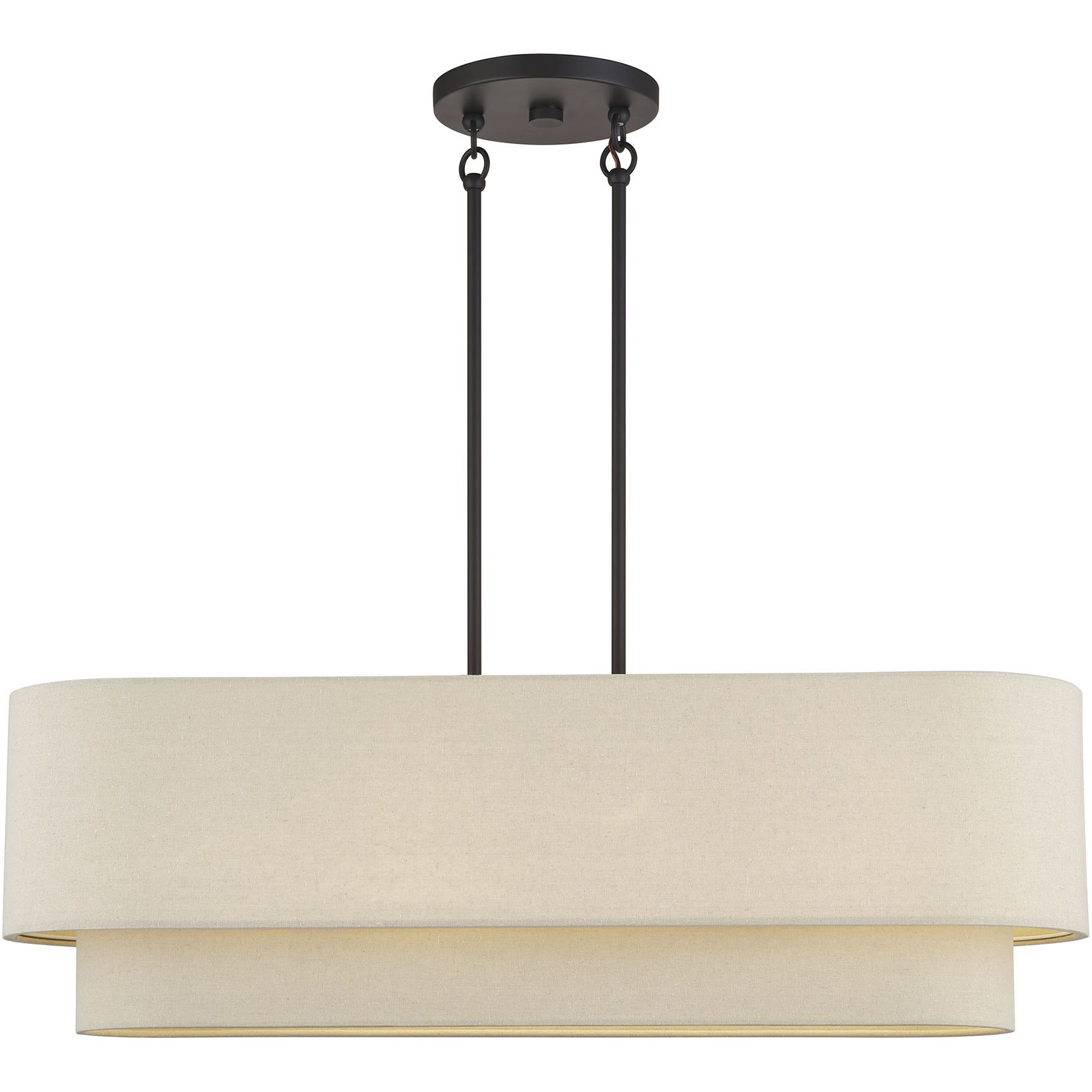 Bellingham 4 Light 10 inch Bronze Large Linear Chandelier Ceiling Light, Large