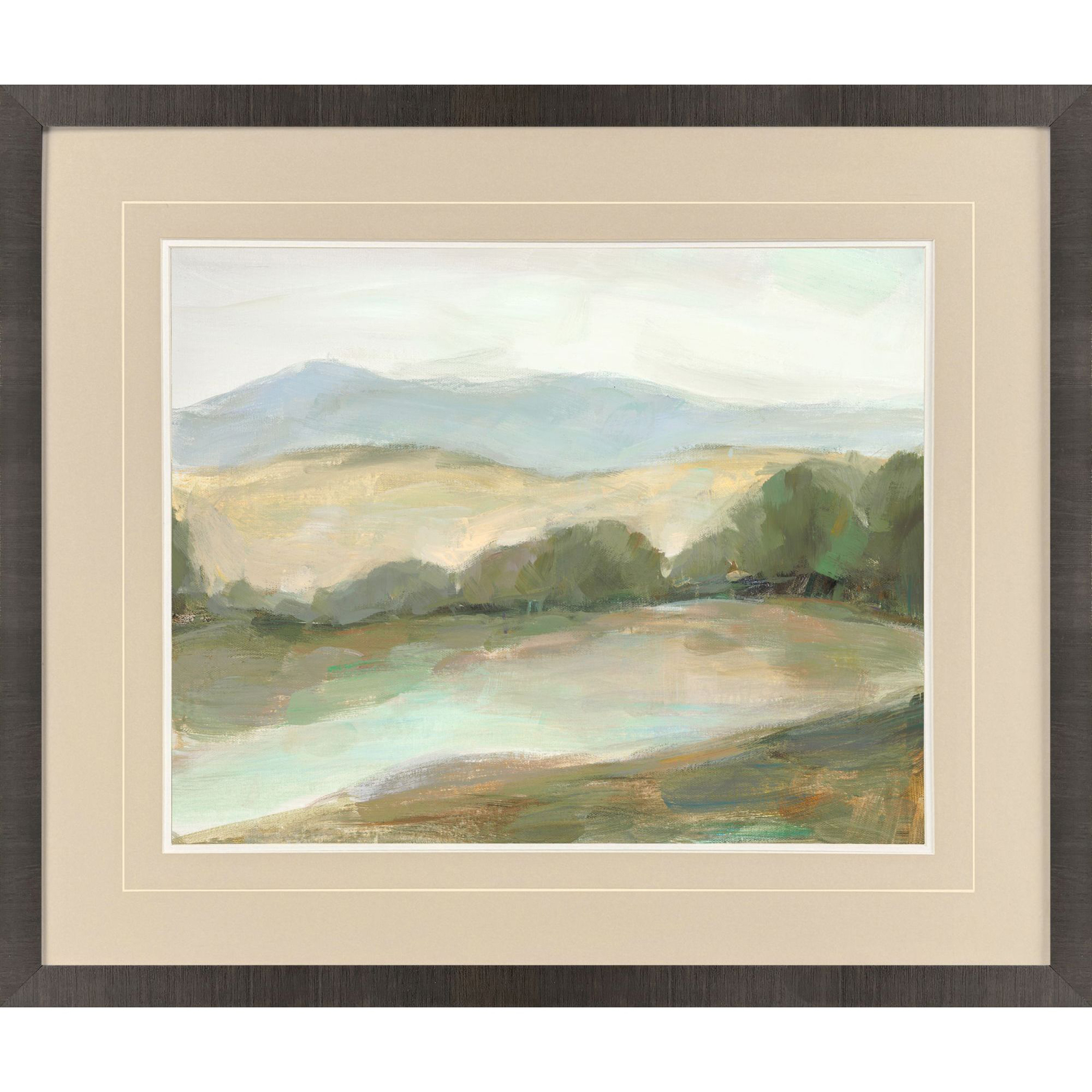Plein Air Hills Blue and Green and Brown Framed Art, Propac