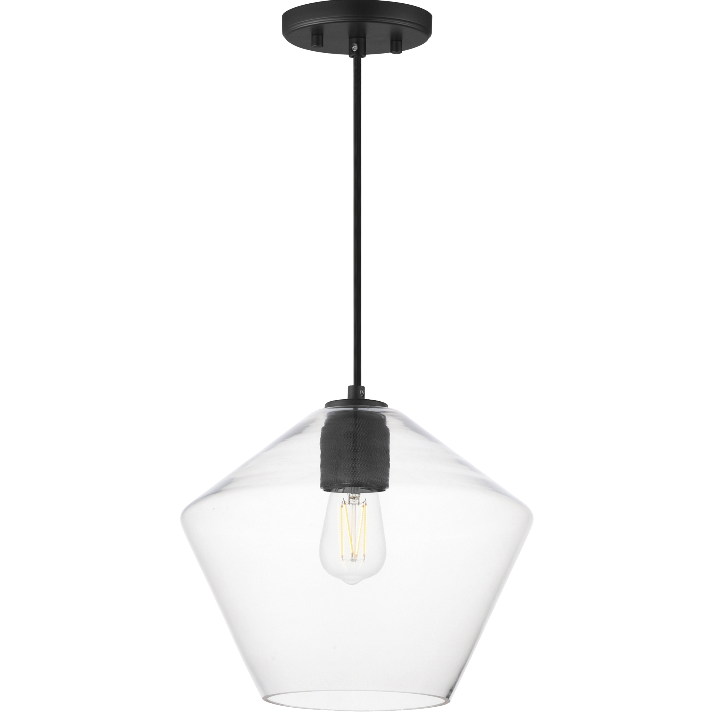 Geode 1 Light 11.75 inch Black Single Pendant Ceiling Light