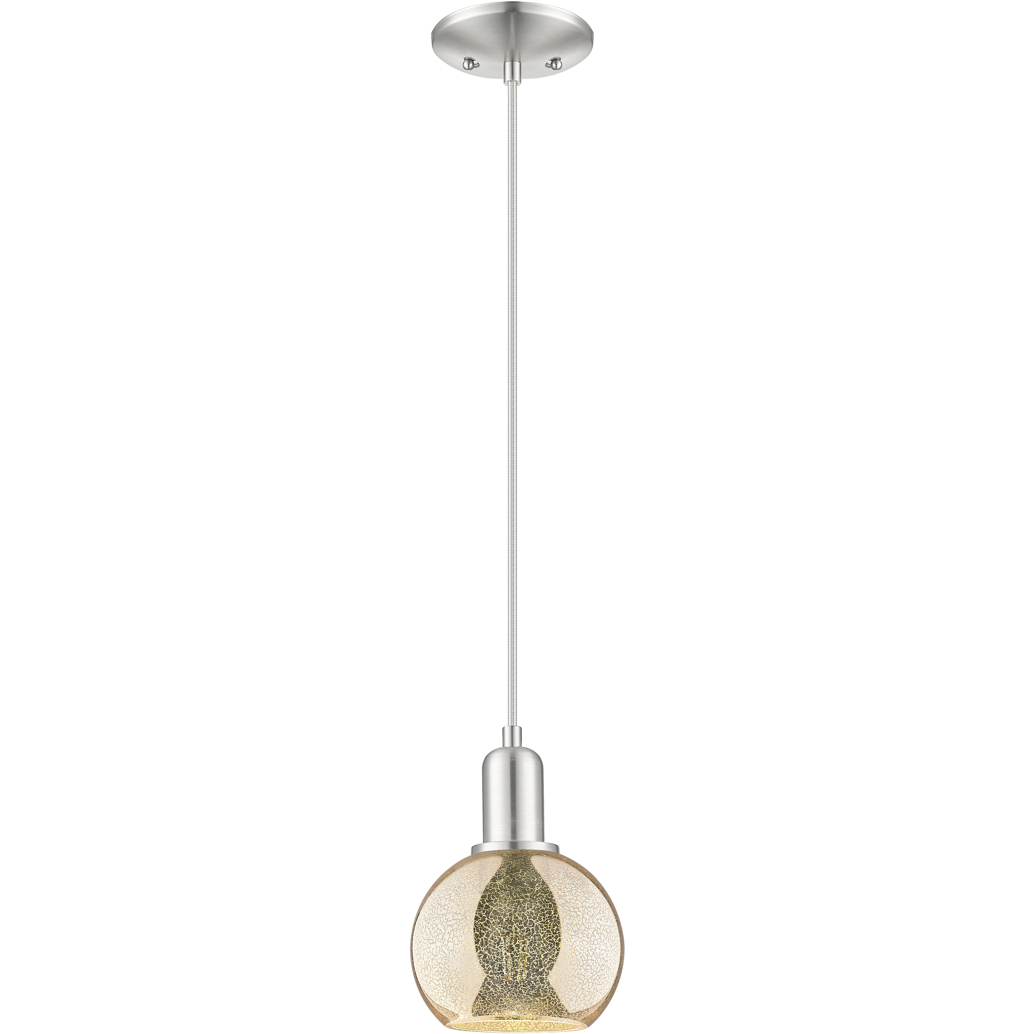 Arcadia Athens 1 Light 5.88 inch Brushed Satin Nickel Mini Pendant Ceiling Light in Mercury