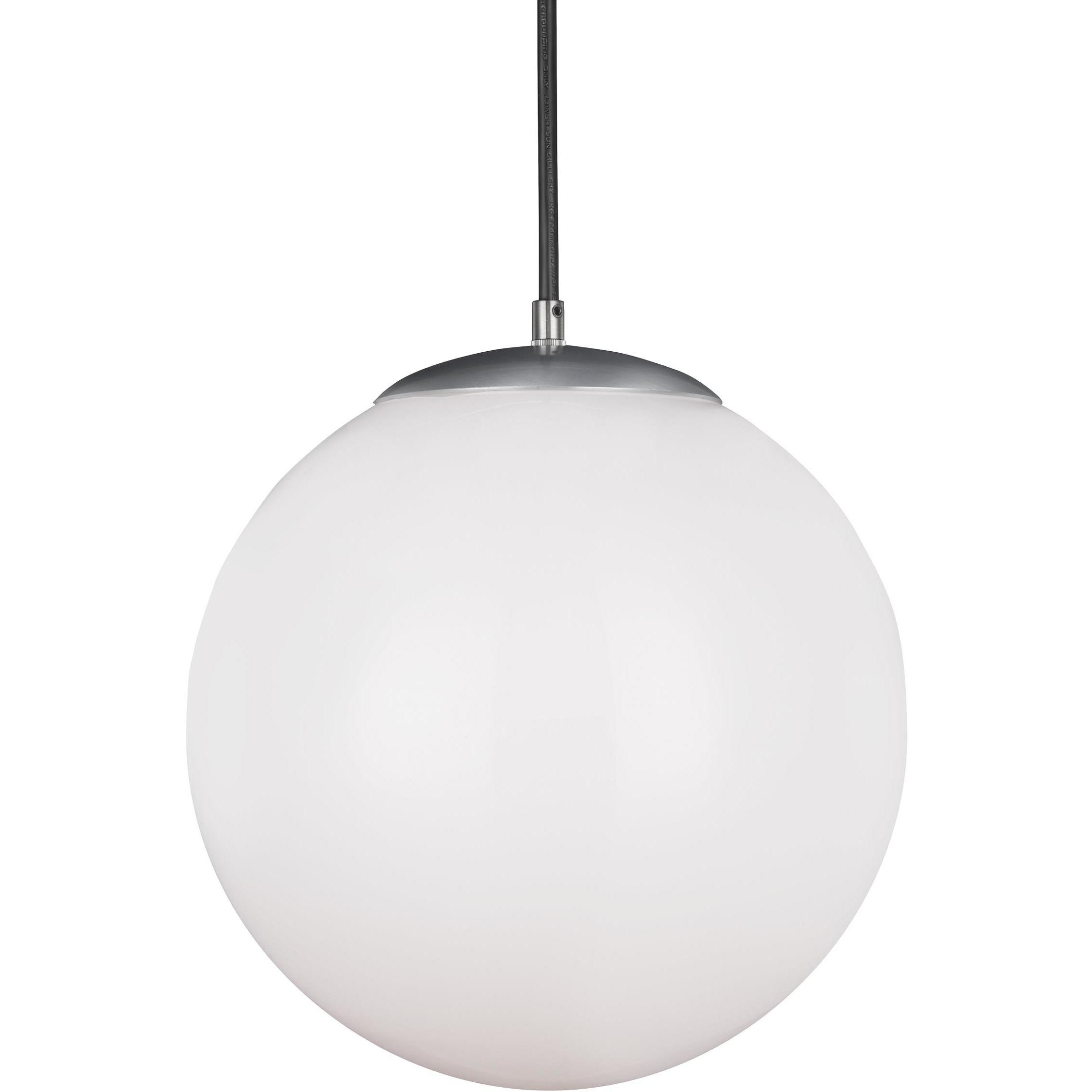 Leo - Hanging Globe 1 Light 14 inch Satin Aluminum Pendant Ceiling Light