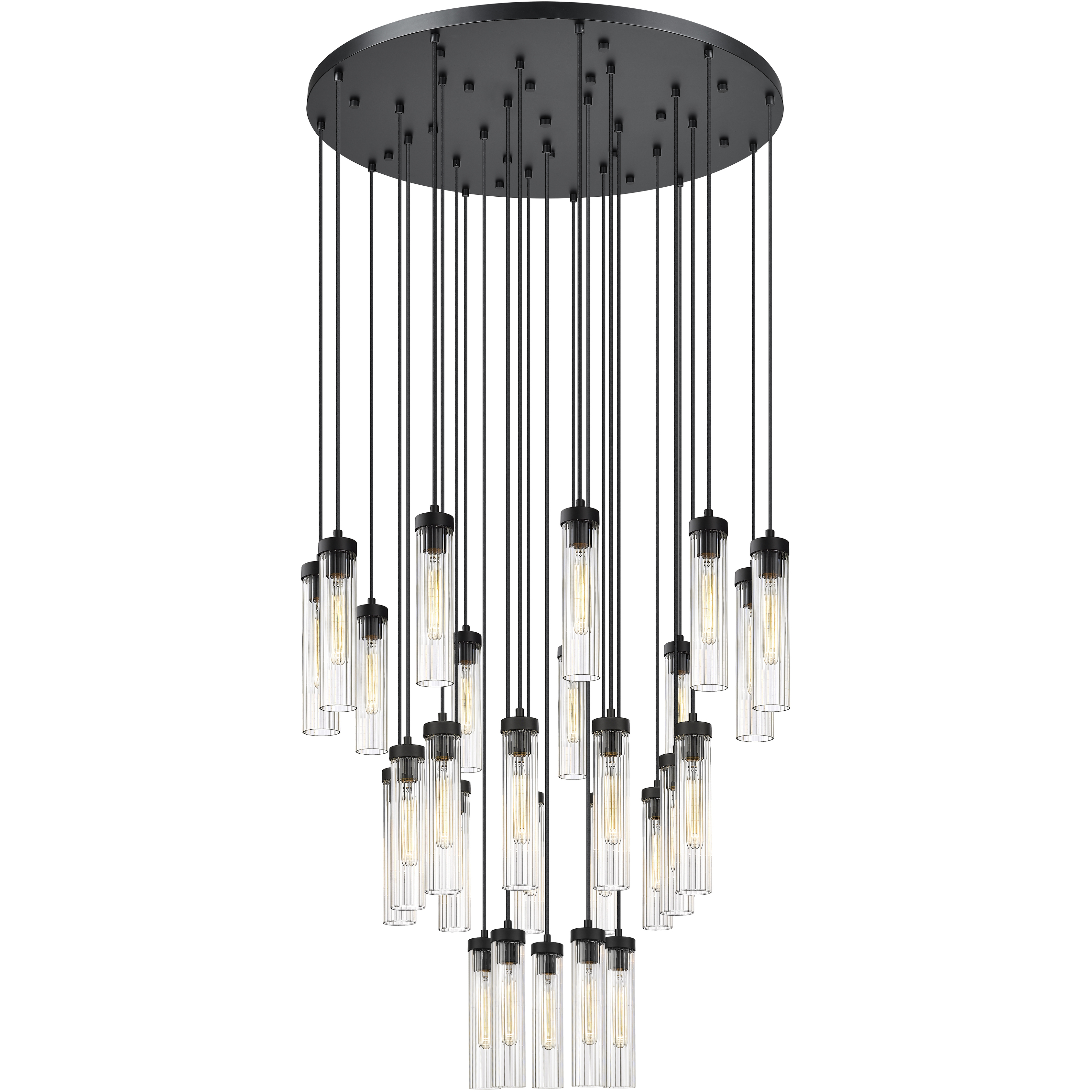 Beau 27 Light 36 inch Matte Black Chandelier Ceiling Light