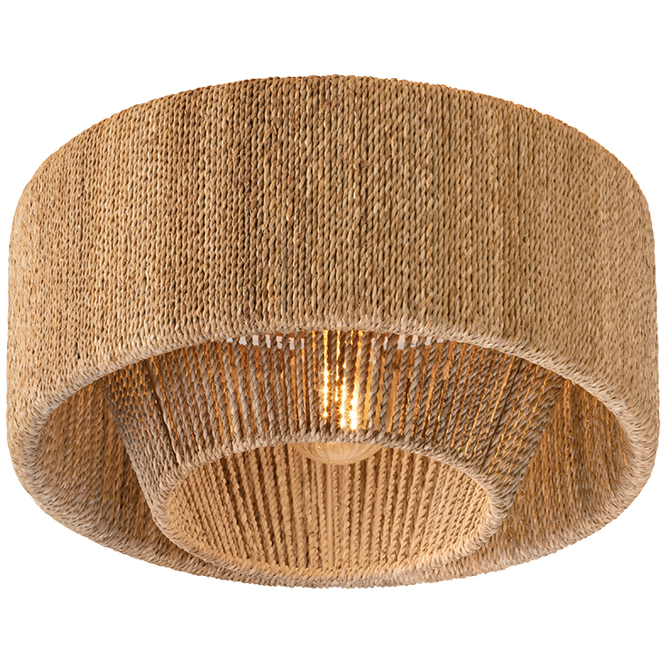 Coe 1 Light 16 inch Vintage Gold Leaf Flush Mount Ceiling Light