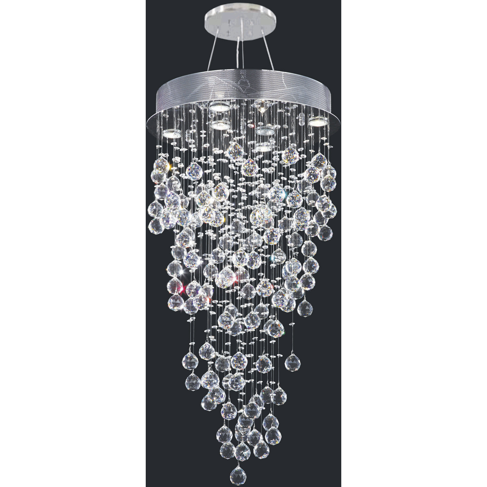 Crystal Rain 6 Light 20 inch Silver Chandelier Ceiling Light