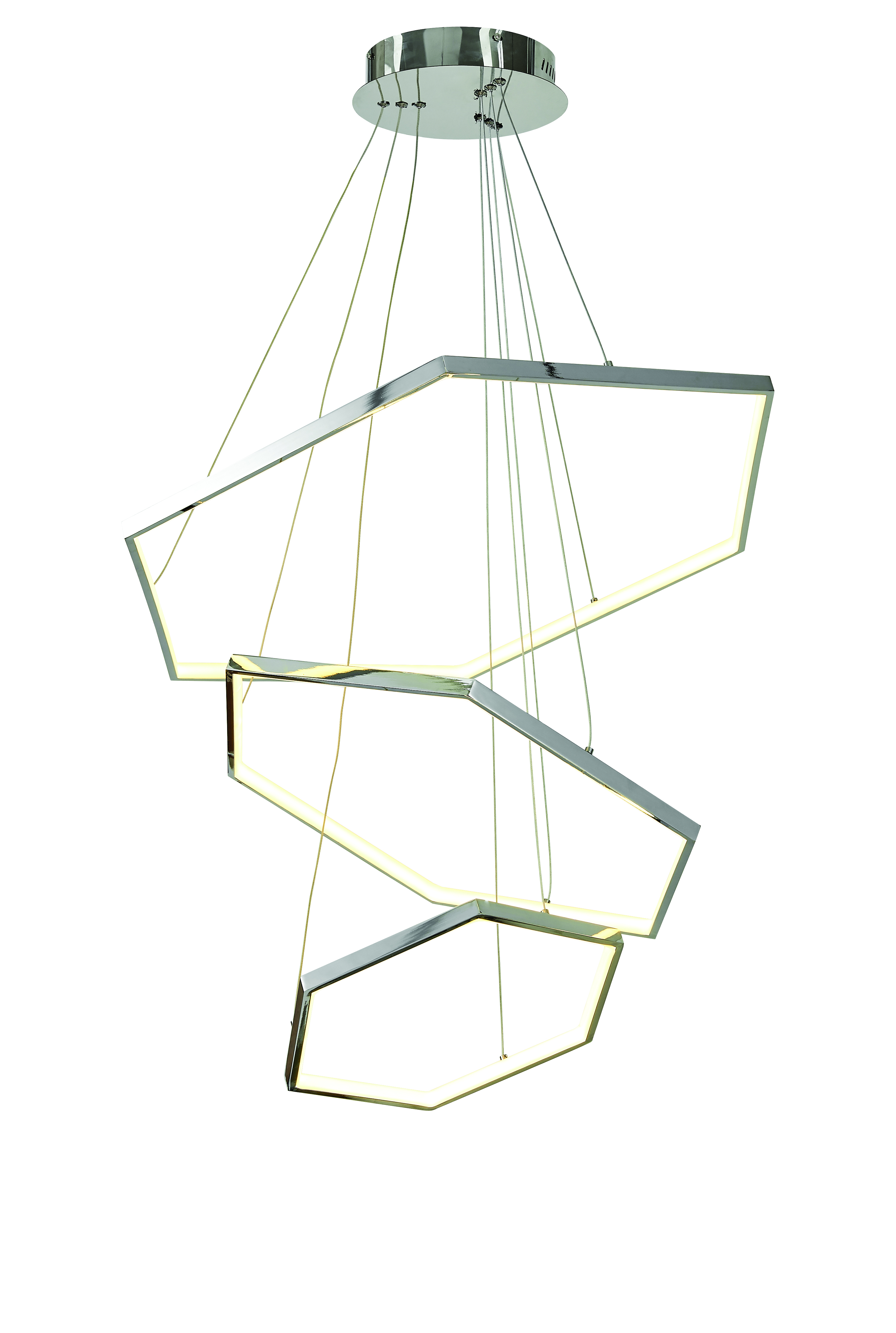 Senary LED 32 inch Chrome Foyer Chandelier Ceiling Light
