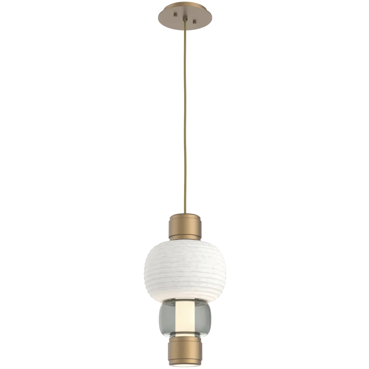 Torno Mandrel LED Novel Brass with Chalk Pendant Ceiling Light