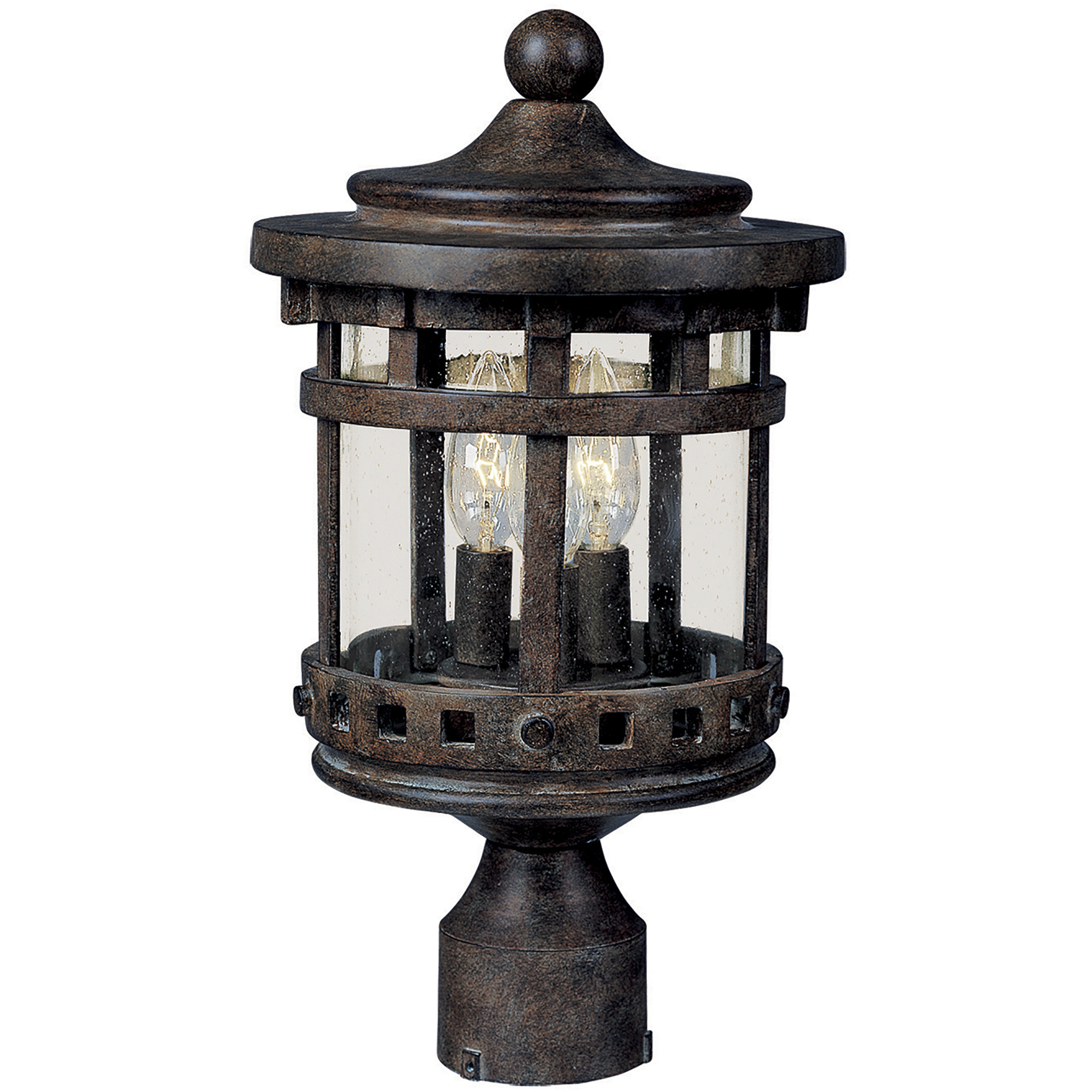 Santa Barbara VX 3 Light 16 inch Sienna Outdoor Pole/Post Mount