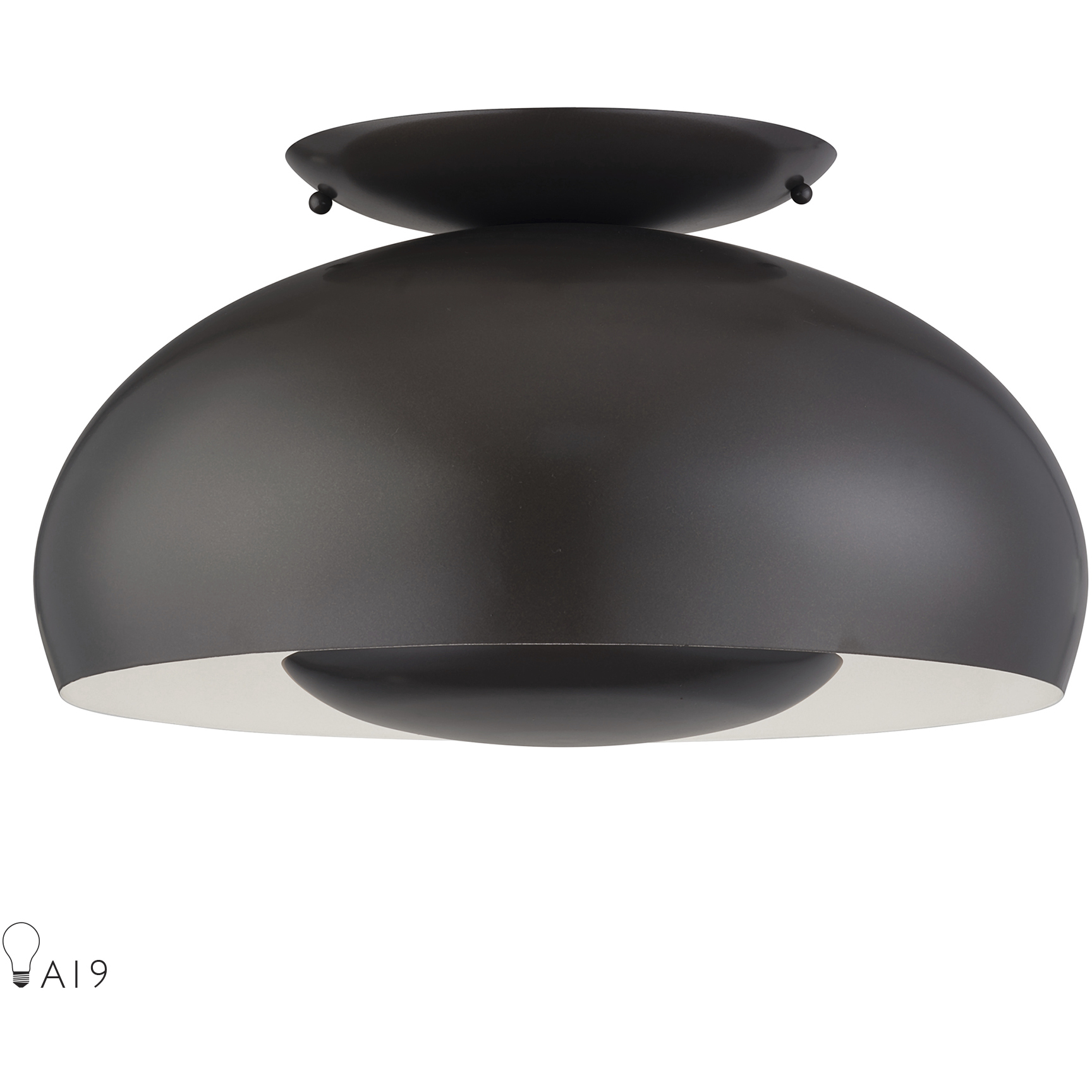 Domma 3 Light 17 inch English Bronze Large Semi-Flush Ceiling Light, Large