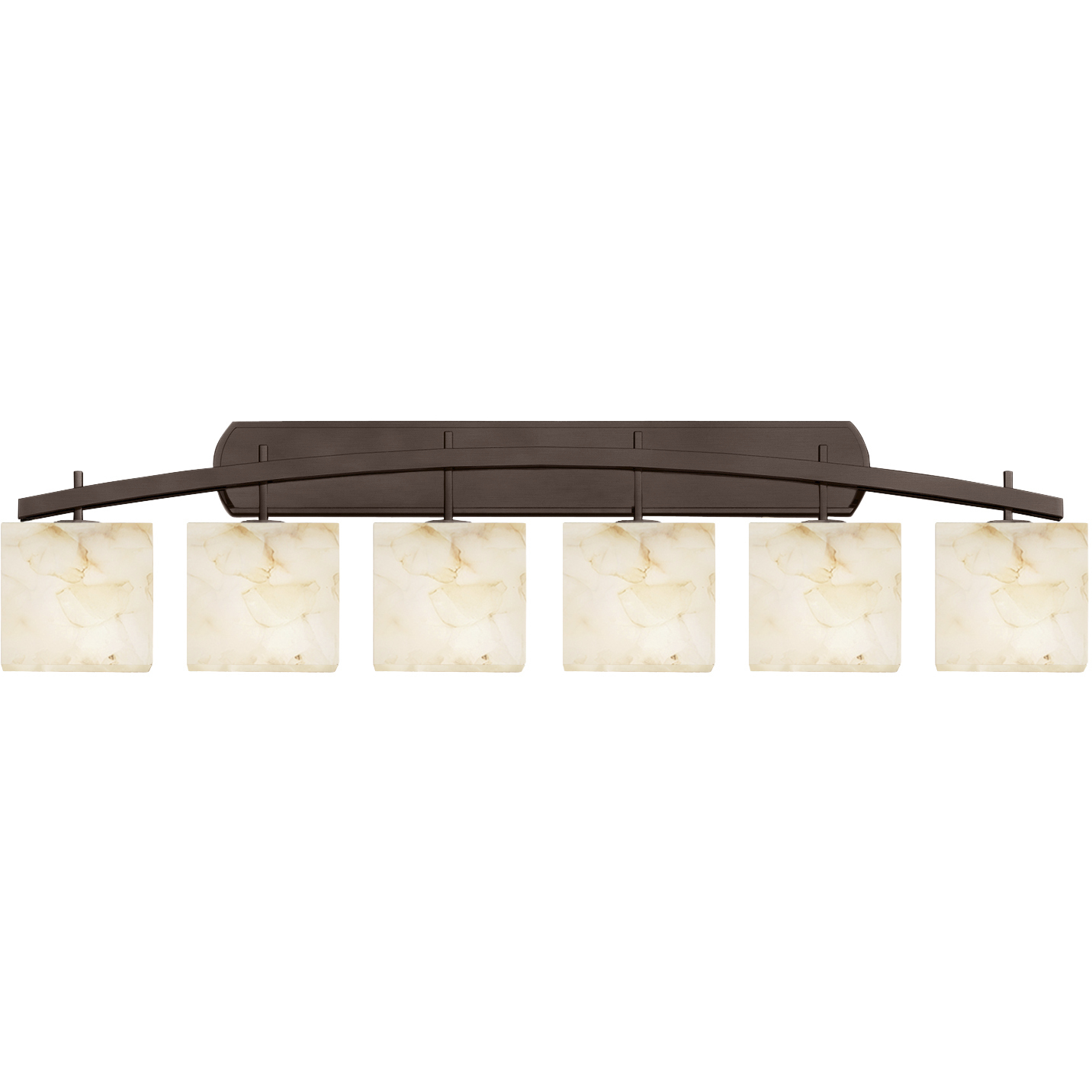 Alabaster Rocks 6 Light 56 inch Dark Bronze Bath Bar Wall Light in Rectangle, Incandescent, Rectangle