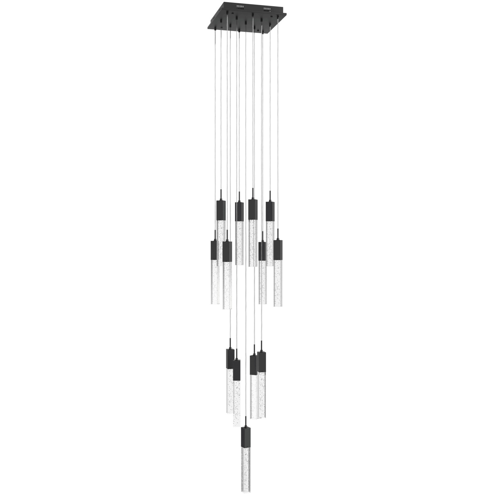 Original Glacier Avenue LED 20 inch Black Multi Port Pendant Ceiling Light in Bubbled
