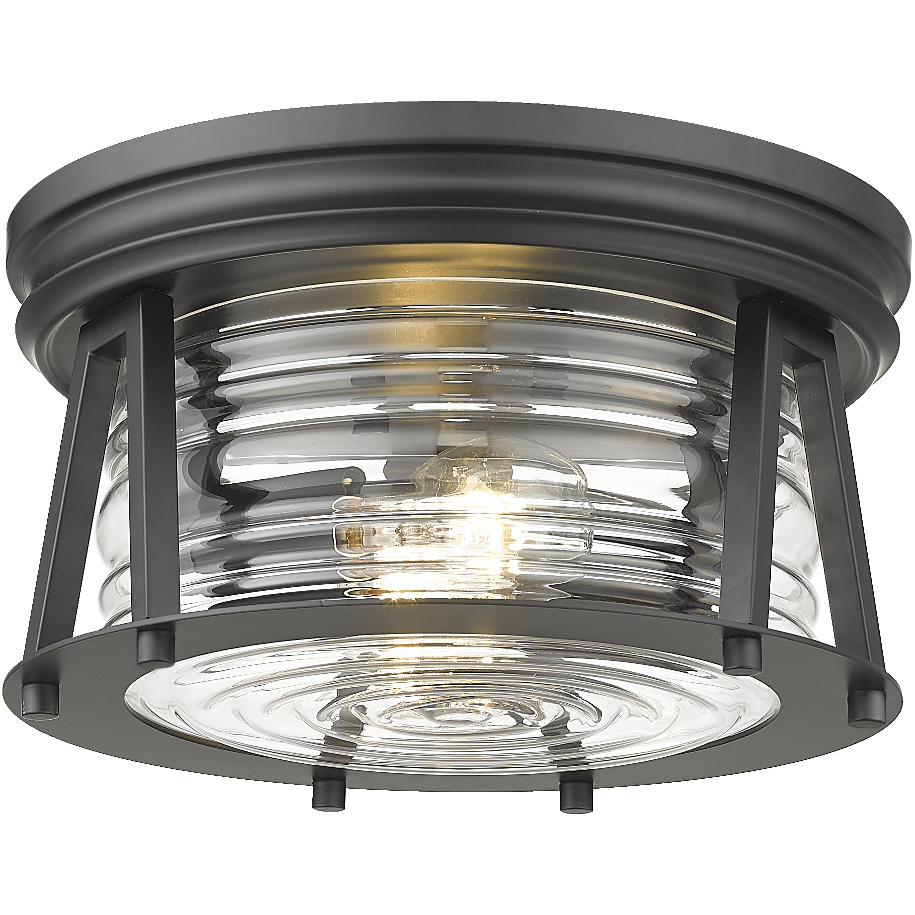 Cape Harbor 2 Light 12 inch Matte Black Flush Mount Ceiling Light