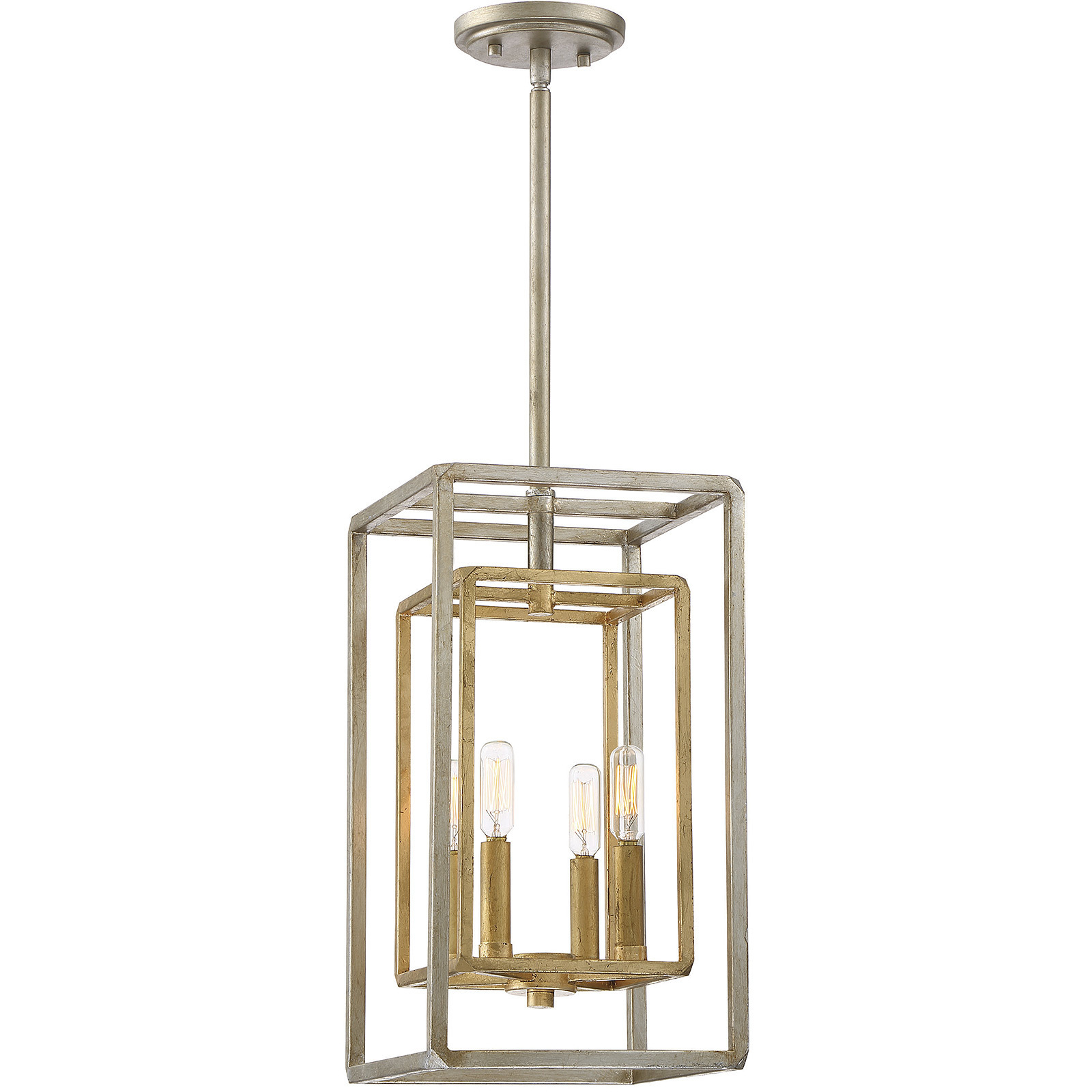Berlin 4 Light 9.25 inch Argentum and Gold Pendant Ceiling Light