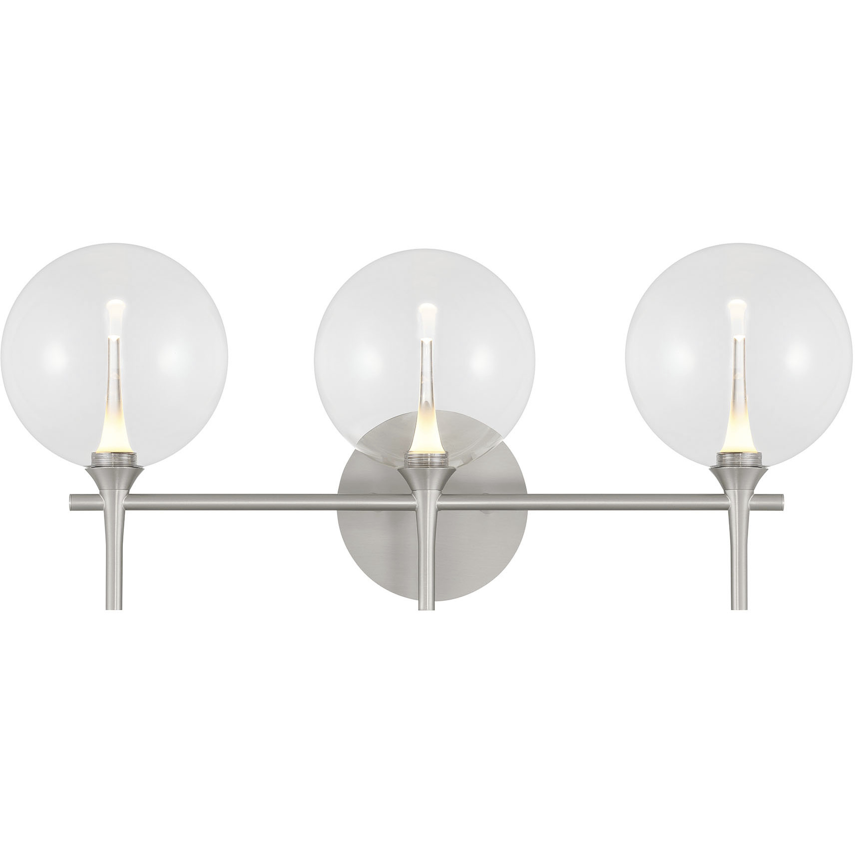 Iissa 3 Light 23.63 inch Satin Nickel Vanity Light Wall Light in Clear