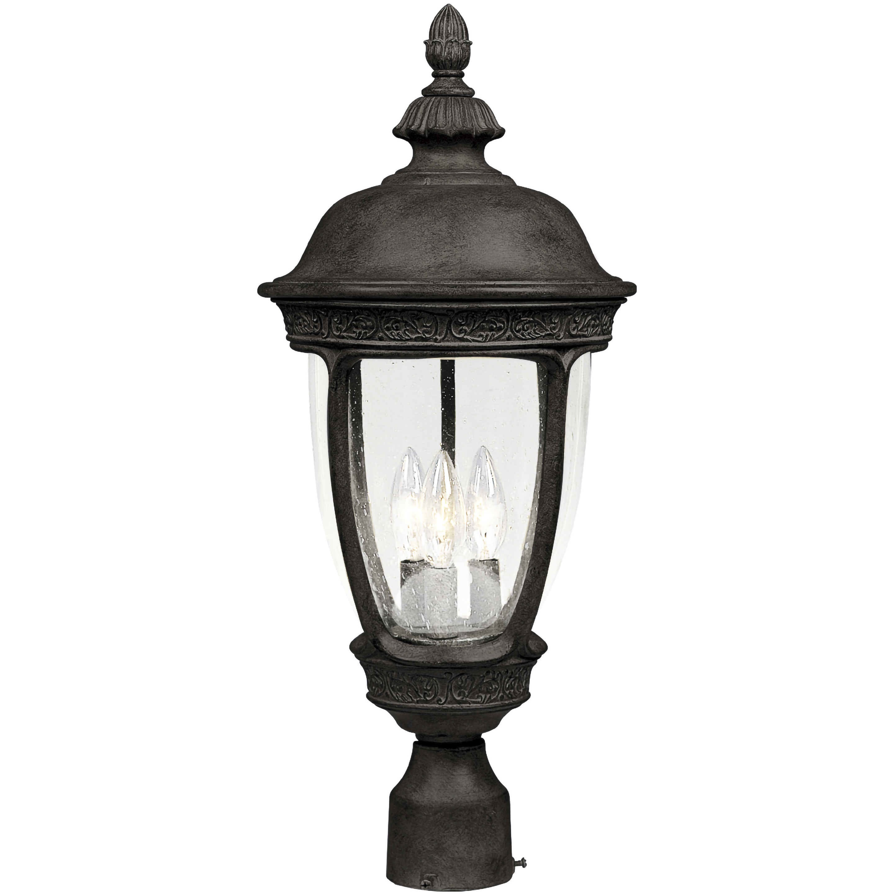 Knob Hill DC 3 Light 28 inch Sienna Outdoor Pole/Post Mount