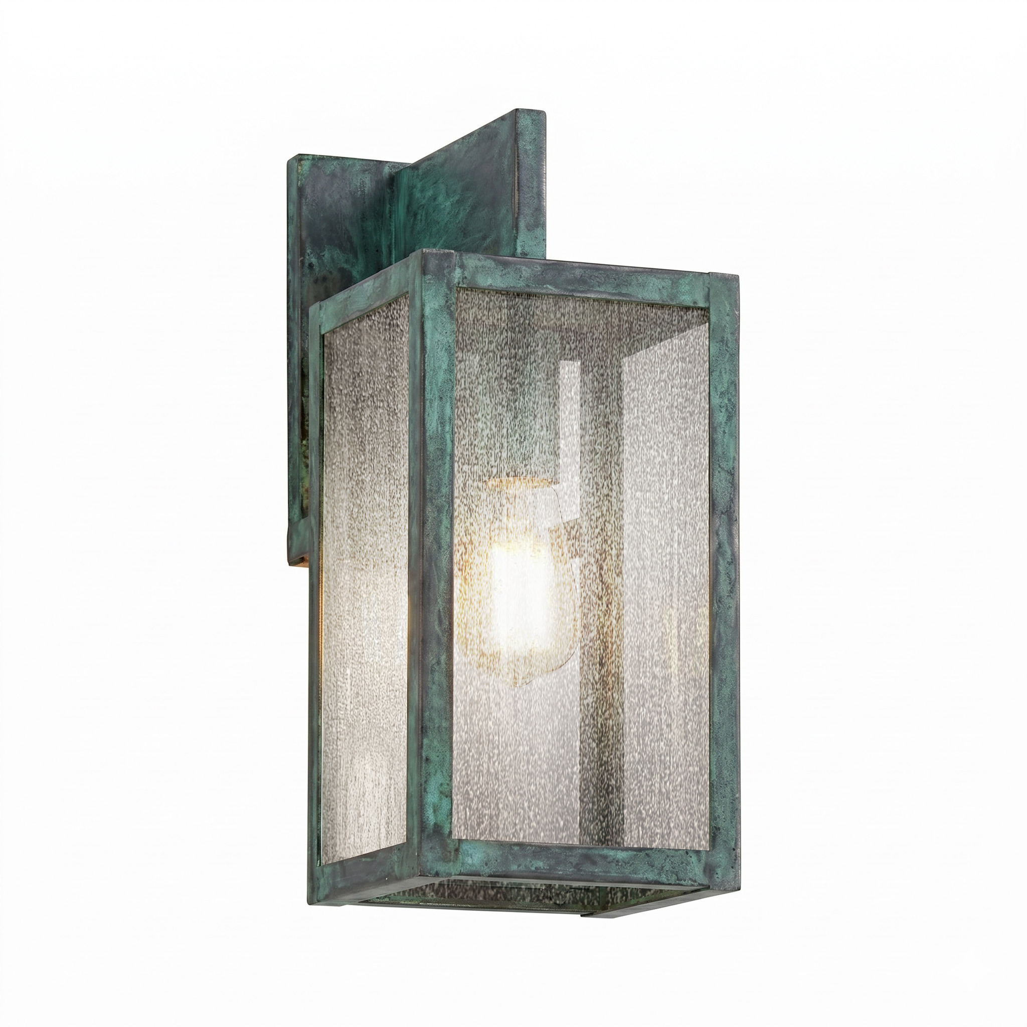 Westbrook 1 Light 13.13 inch Verde Green Outdoor Sconce in Seedy Glass, Brass Traditions by Innovations Lighting