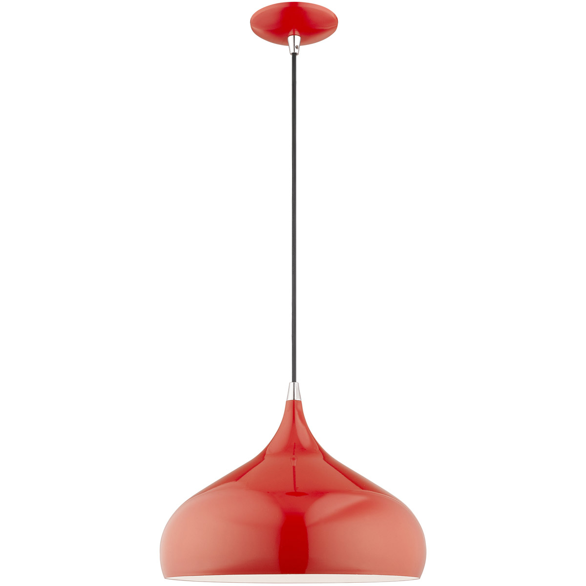 Allison 1 Light 13.75 inch Shiny Red Mini Pendant Ceiling Light