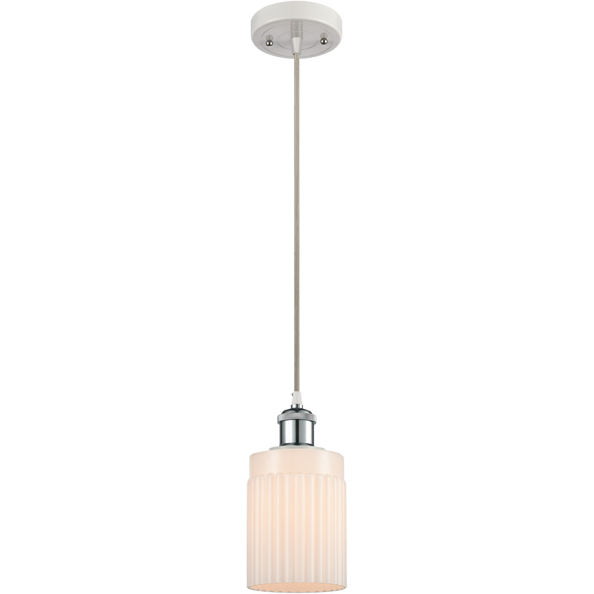 Ballston Hadley LED 5 inch White and Polished Chrome Mini Pendant Ceiling Light in Matte White Glass, Ballston