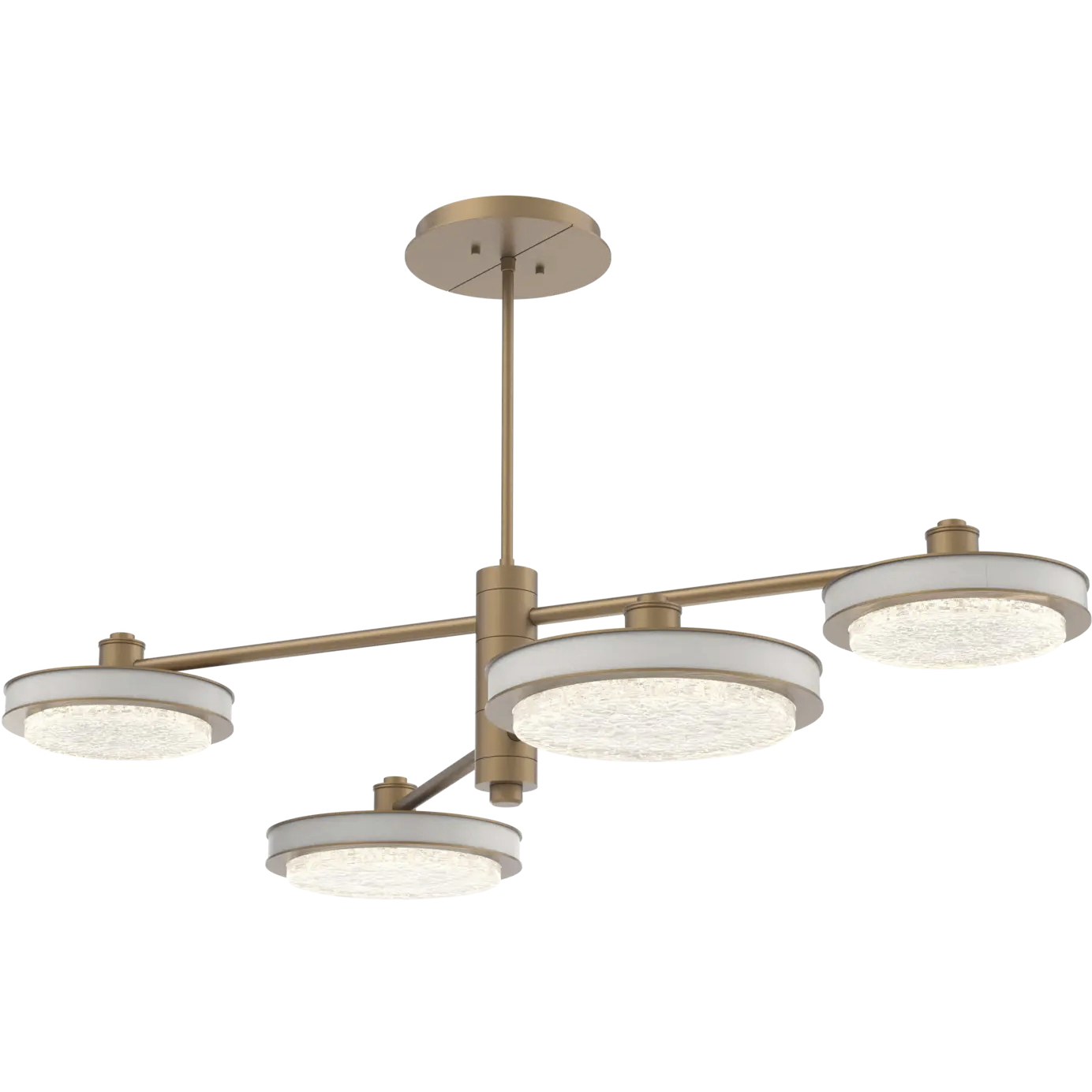 Iris LED 49 inch Novel Brass with Salt White Mobile Chandelier Ceiling Light