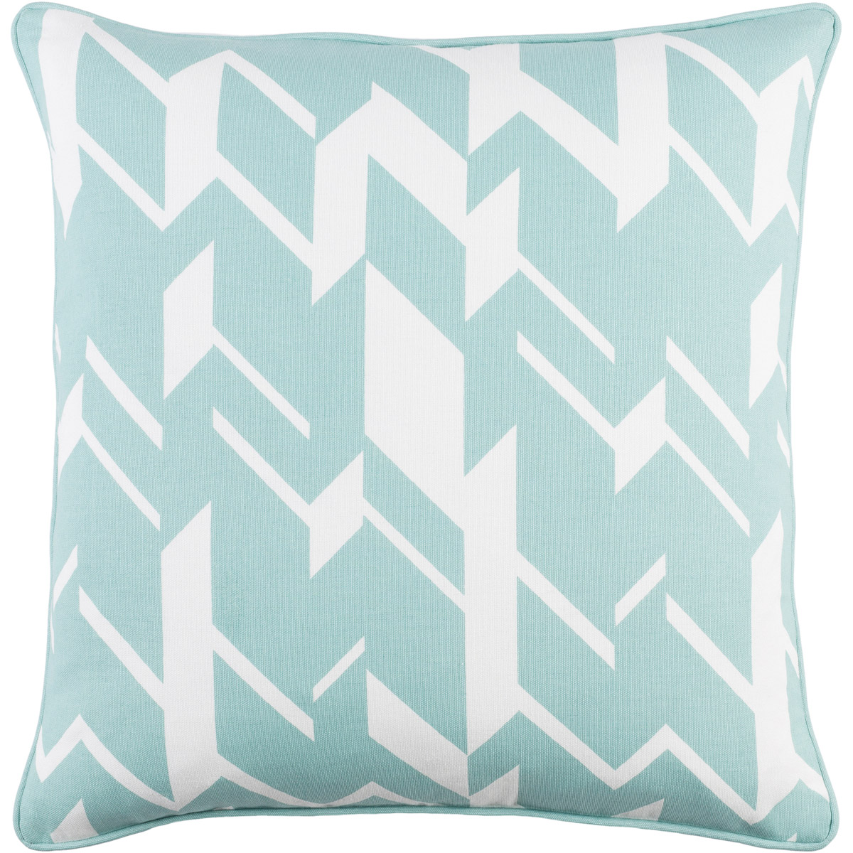 Inga 18 inch Aqua, White Pillow Kit