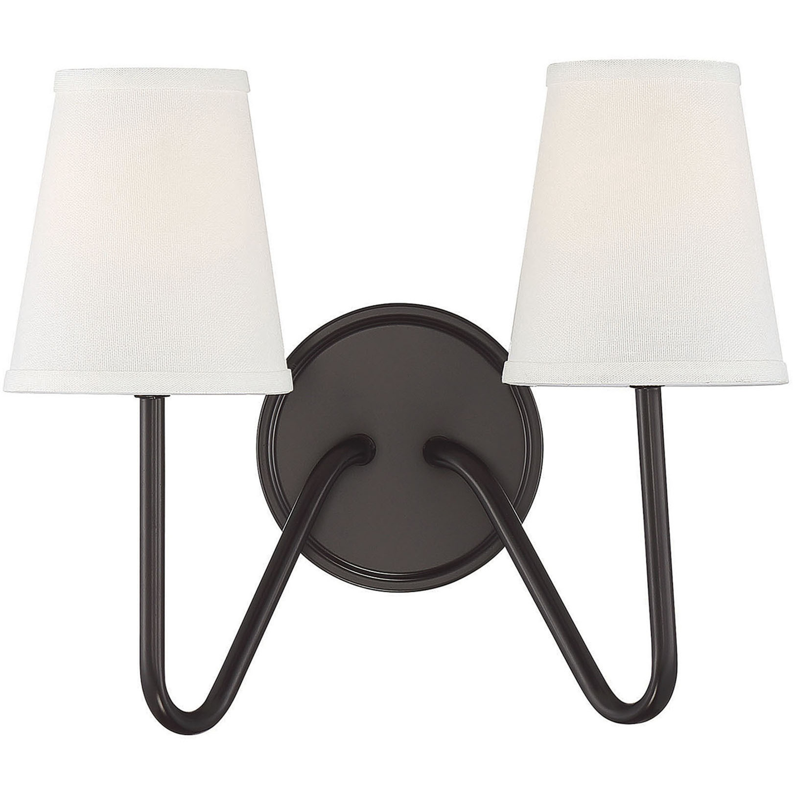 Modern 2 Light 13 inch Oil Rubbed Bronze Wall Sconce Wall Light