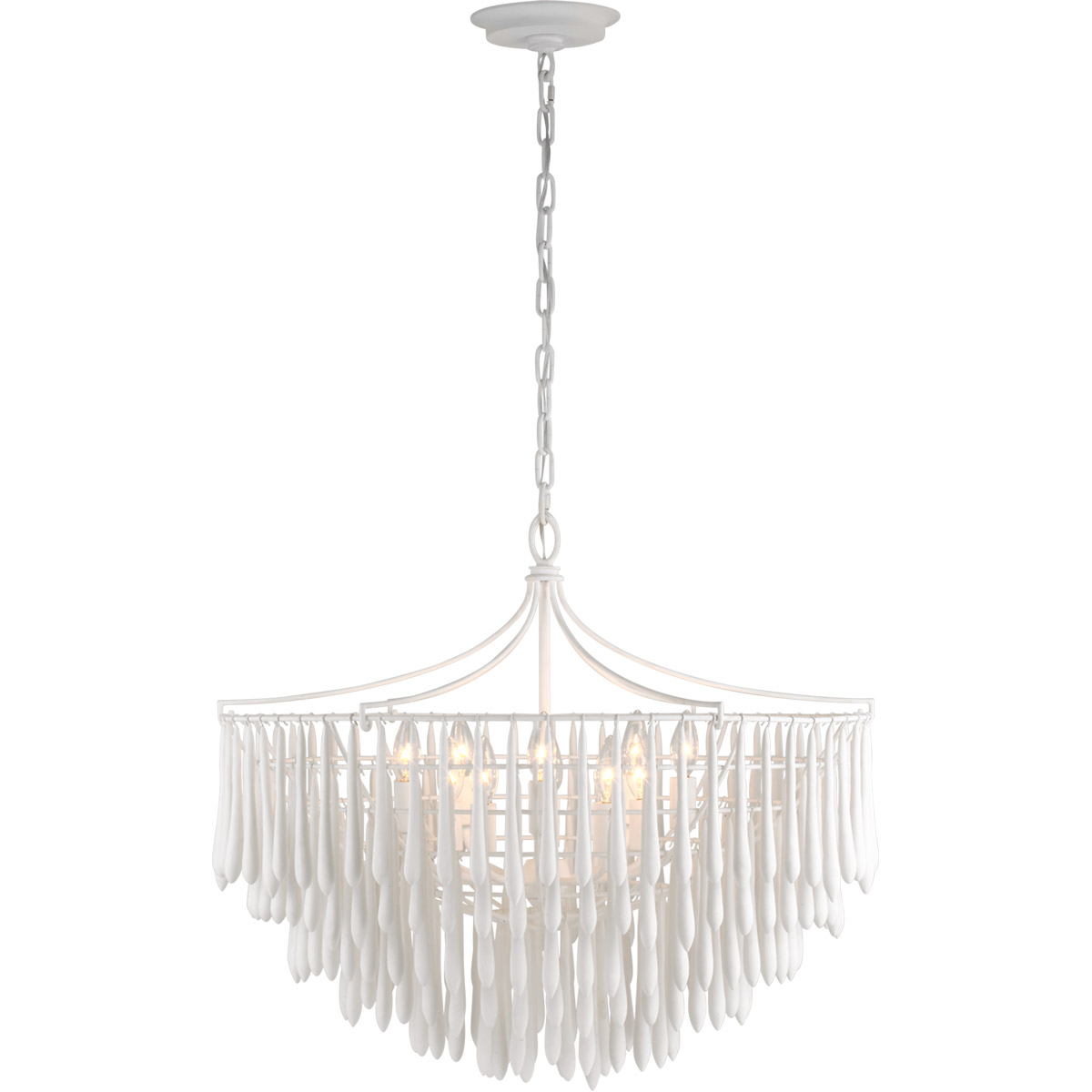 Julie Neill Vacarro LED 30.5 inch Plaster White Chandelier Ceiling Light, Medium