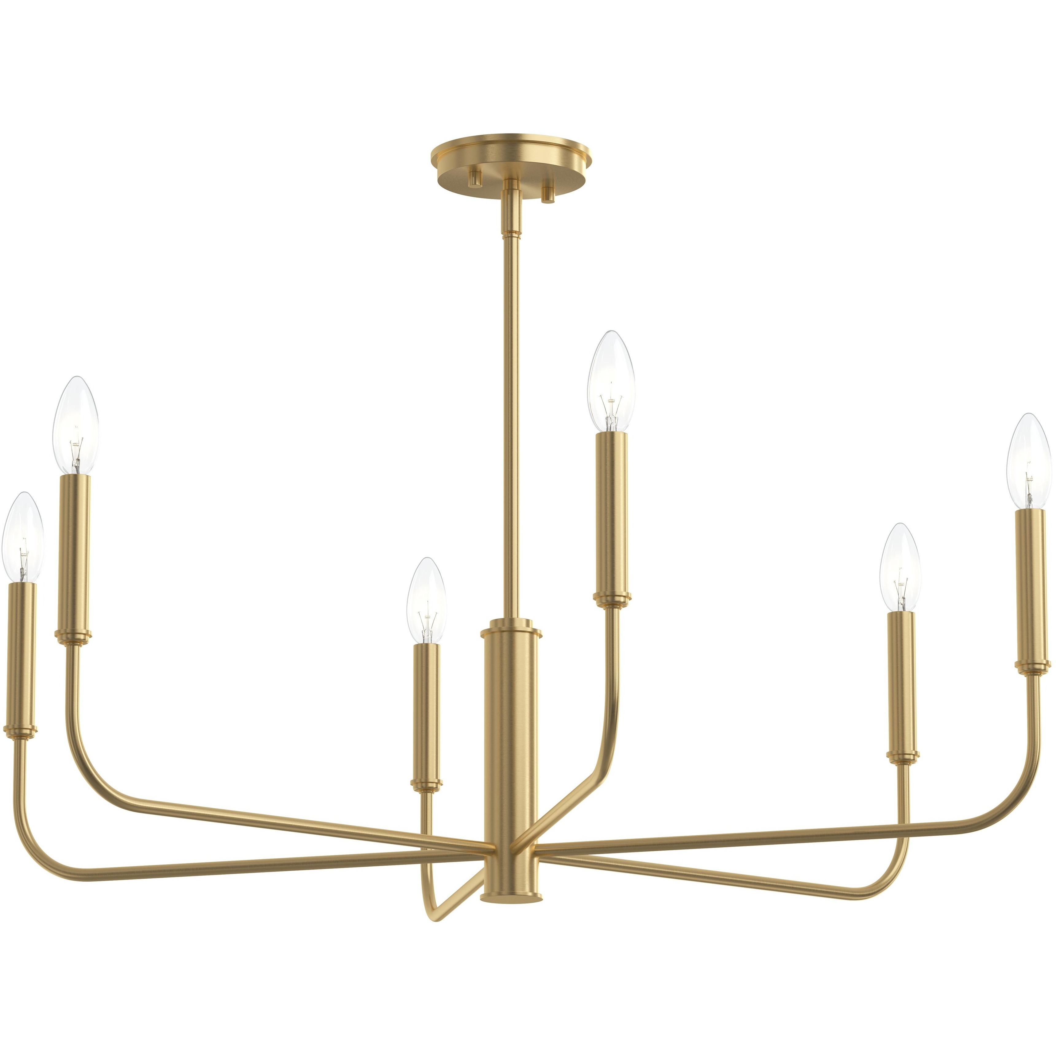 Reines 6 Light 32 inch Brushed Gold Chandelier Ceiling Light
